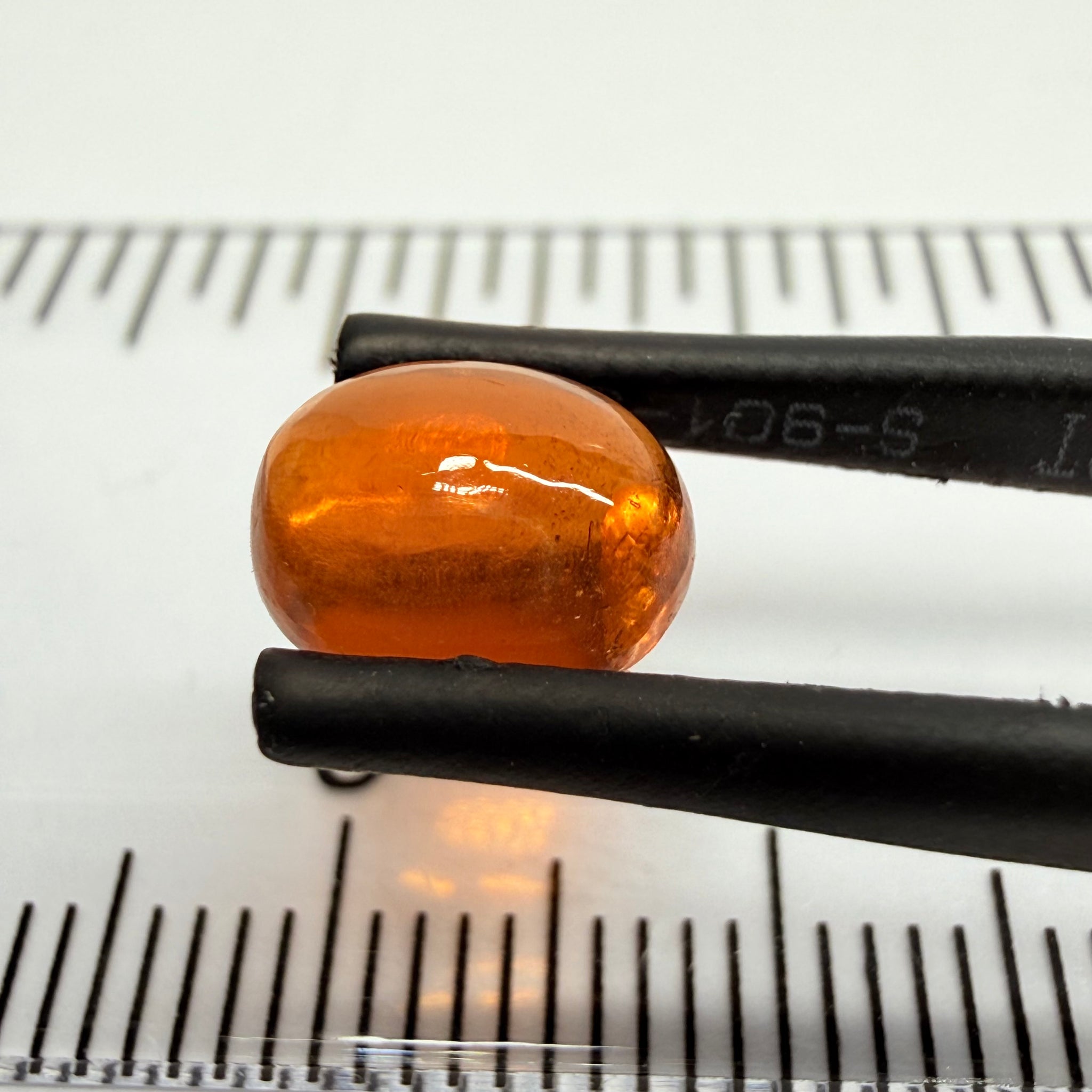 Mandarin Garnet Cabochon, Reddish Orange, 2.39ct, Tanzania, Untreated Unheated