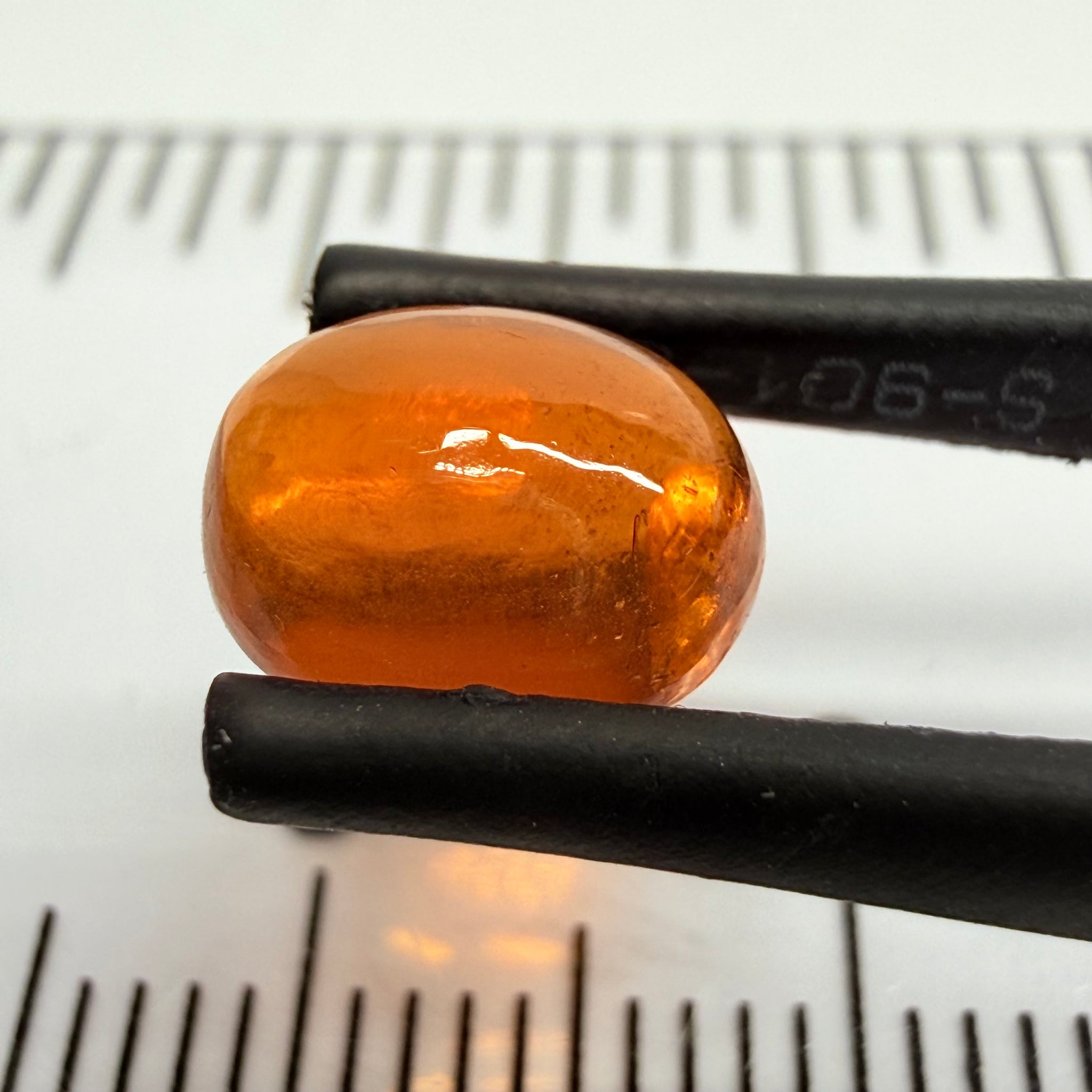 Mandarin Garnet Cabochon, Reddish Orange, 2.39ct, Tanzania, Untreated Unheated