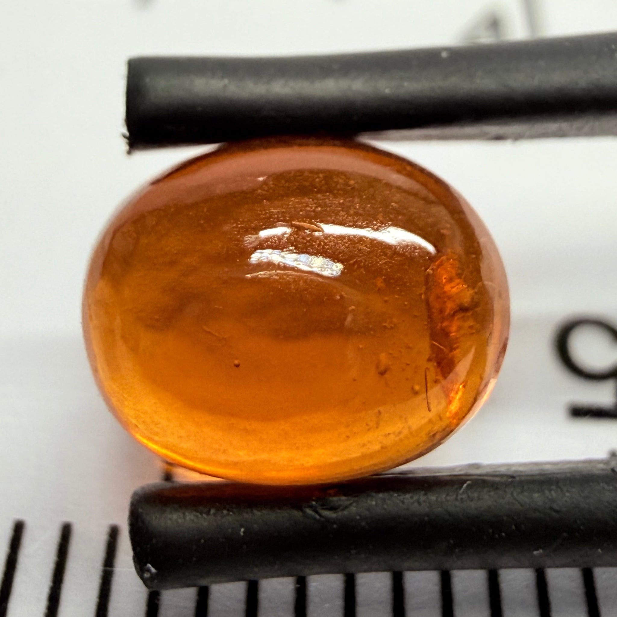 Mandarin Garnet Cabochon, Reddish Orange, 2.39ct, Tanzania, Untreated Unheated