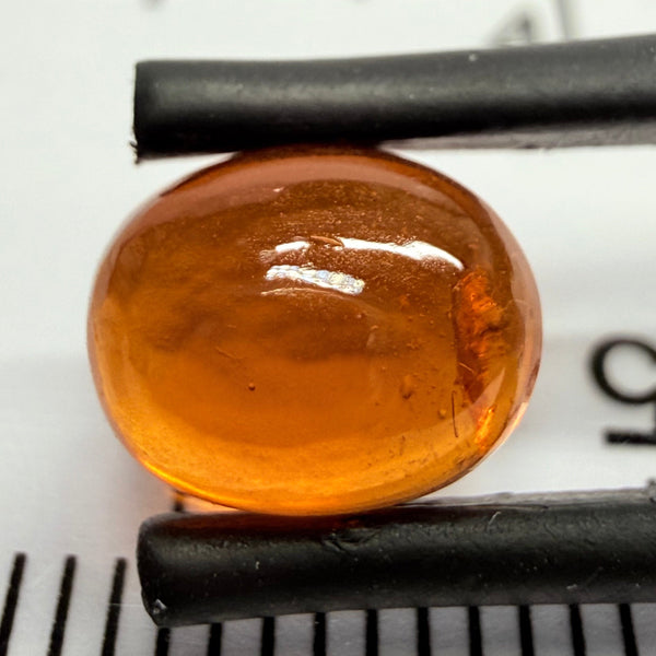 Mandarin Garnet Cabochon, Reddish Orange, 2.39ct, Tanzania, Untreated Unheated