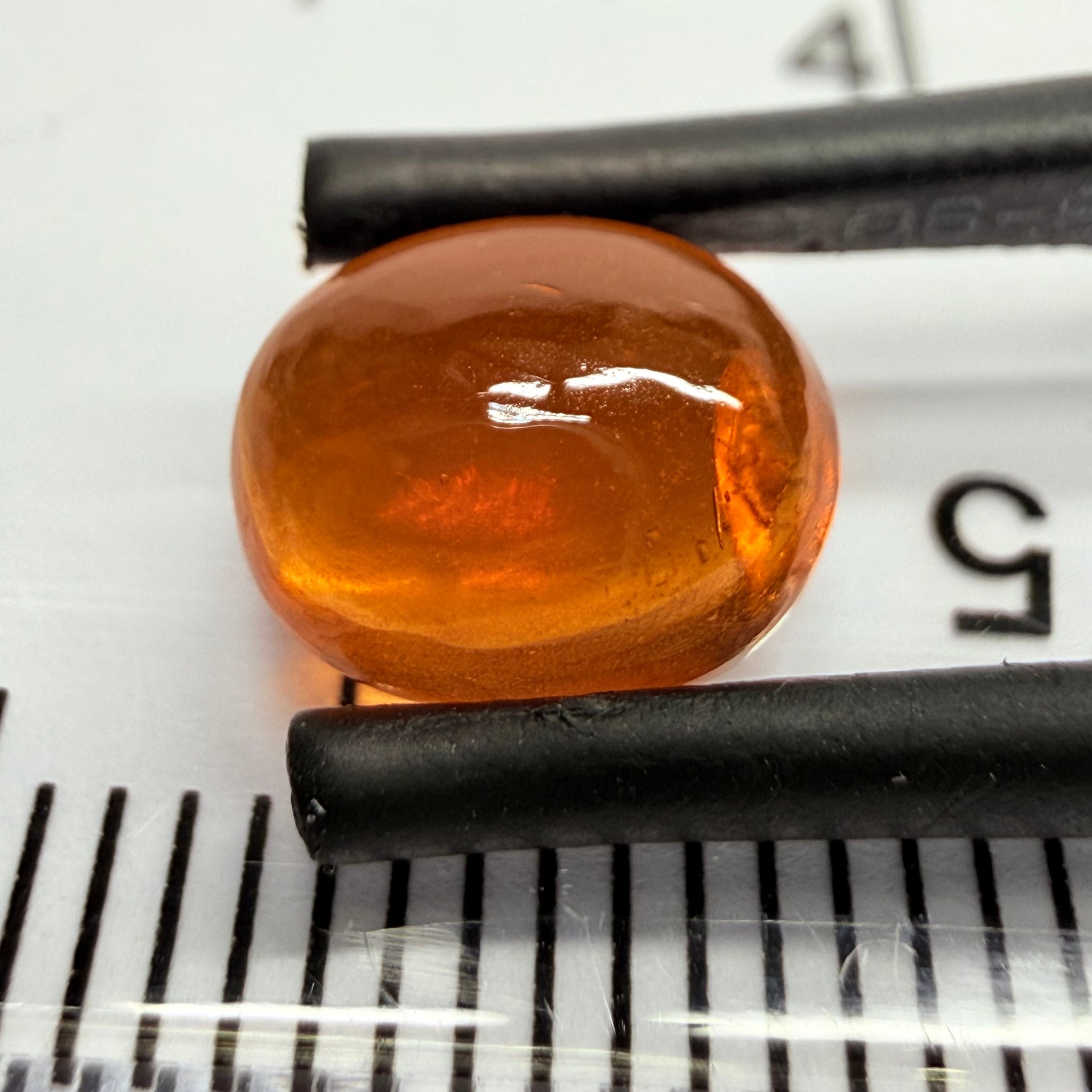 Mandarin Garnet Cabochon, Reddish Orange, 2.39ct, Tanzania, Untreated Unheated