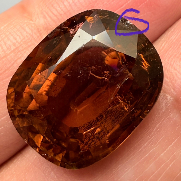 Tourmaline, 20.19ct, Congo, Untreated Unheated, included with slight chips, from an old stock, probably mined in the 80’s, use as is or recut