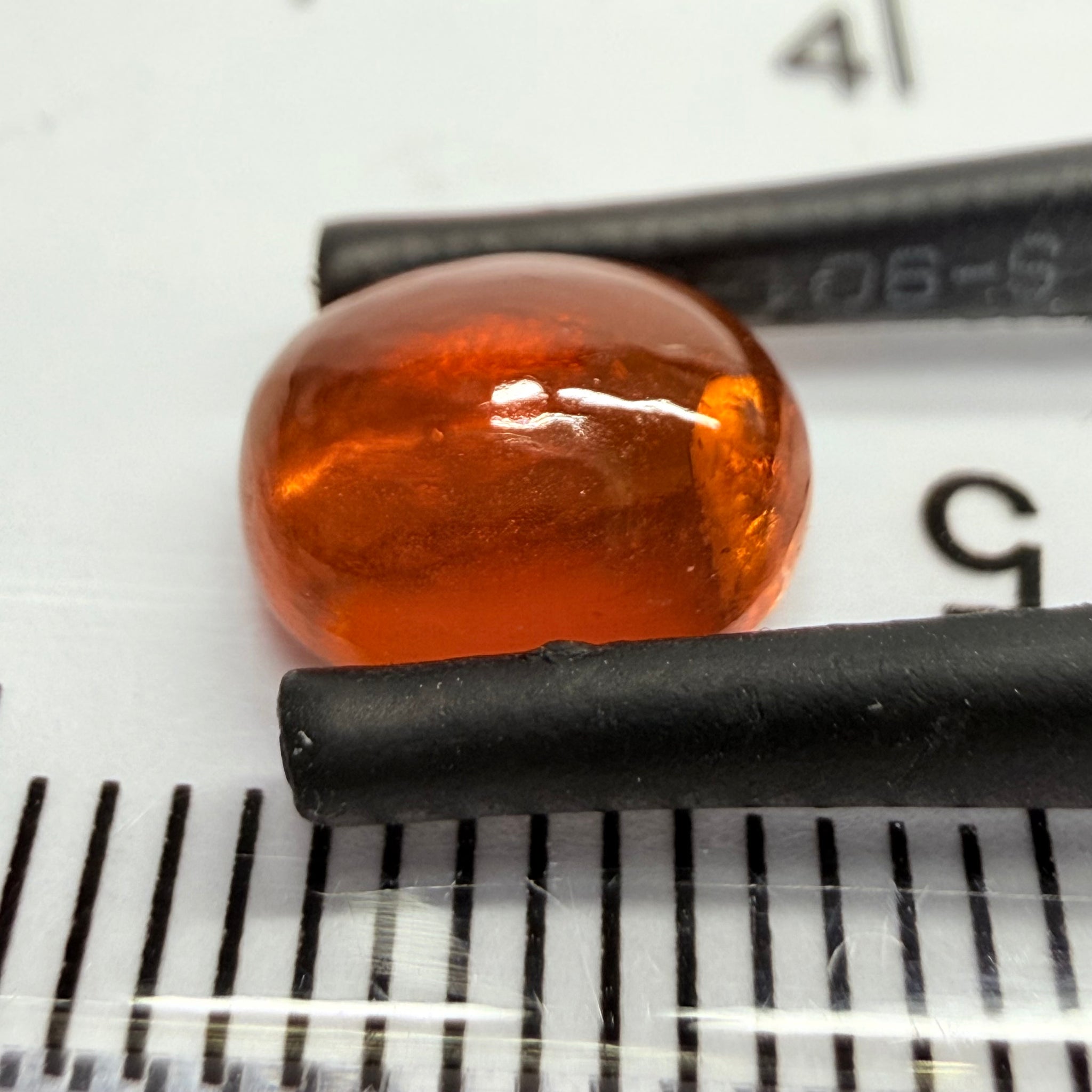 Mandarin Garnet Cabochon, Reddish Orange, 2.39ct, Tanzania, Untreated Unheated