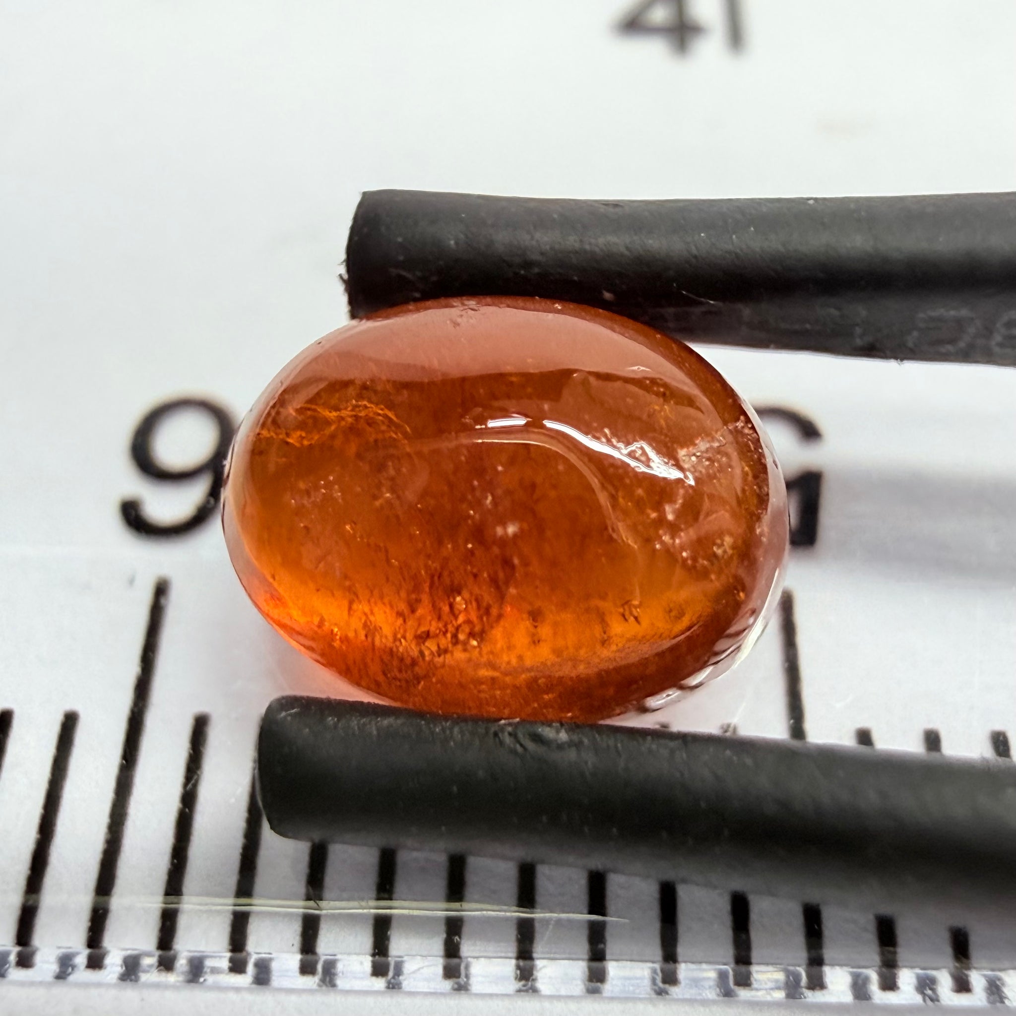 Mandarin Garnet Cabochon, Reddish Orange, 2.13ct, Tanzania, Untreated Unheated