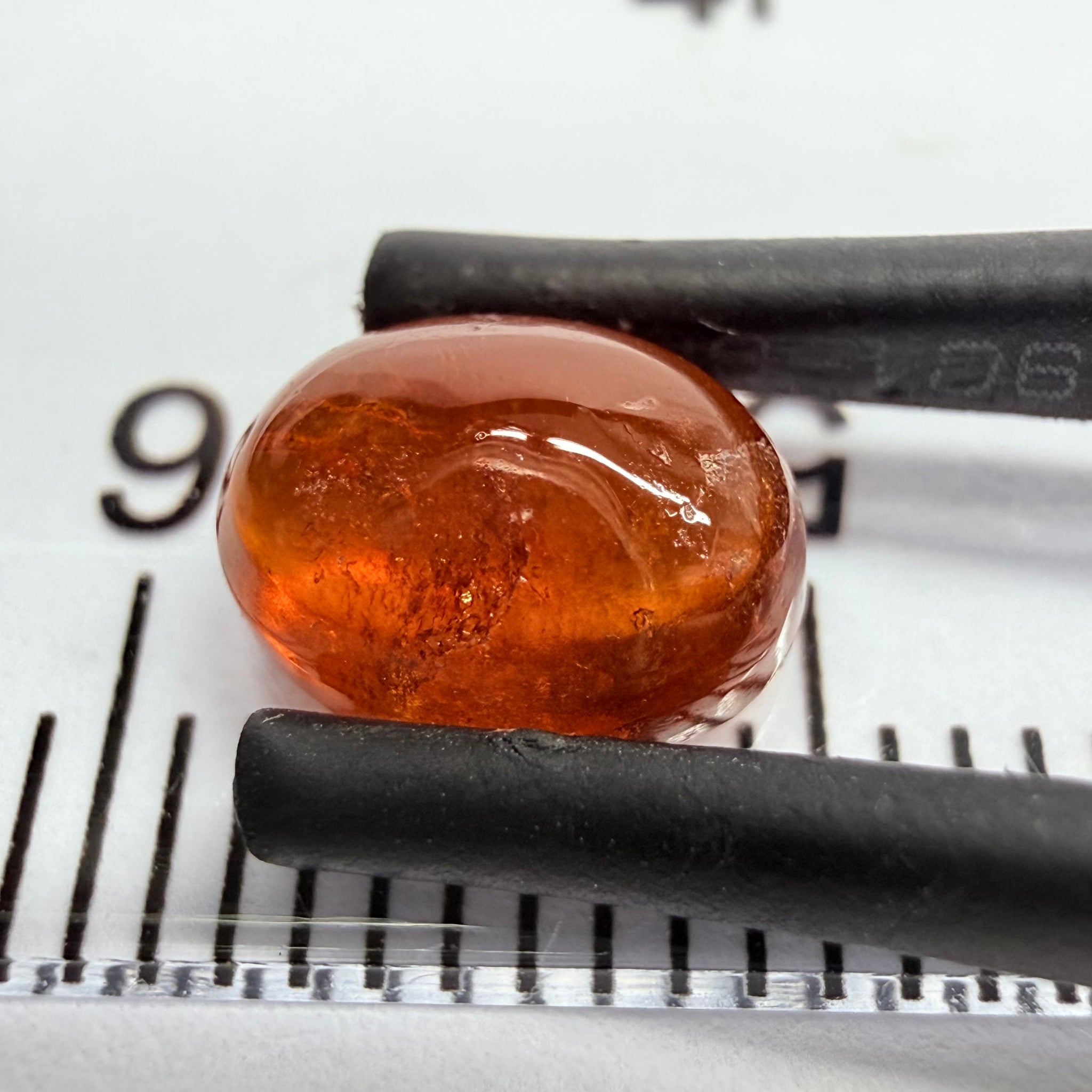 Mandarin Garnet Cabochon, Reddish Orange, 2.13ct, Tanzania, Untreated Unheated