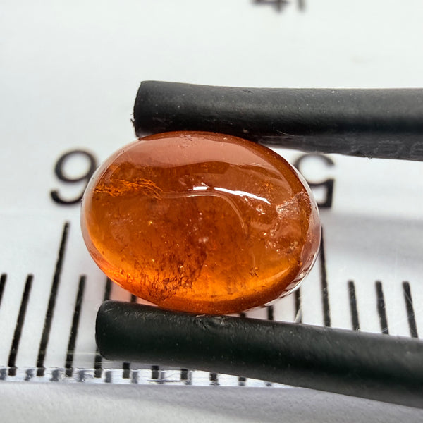 Mandarin Garnet Cabochon, Reddish Orange, 2.13ct, Tanzania, Untreated Unheated