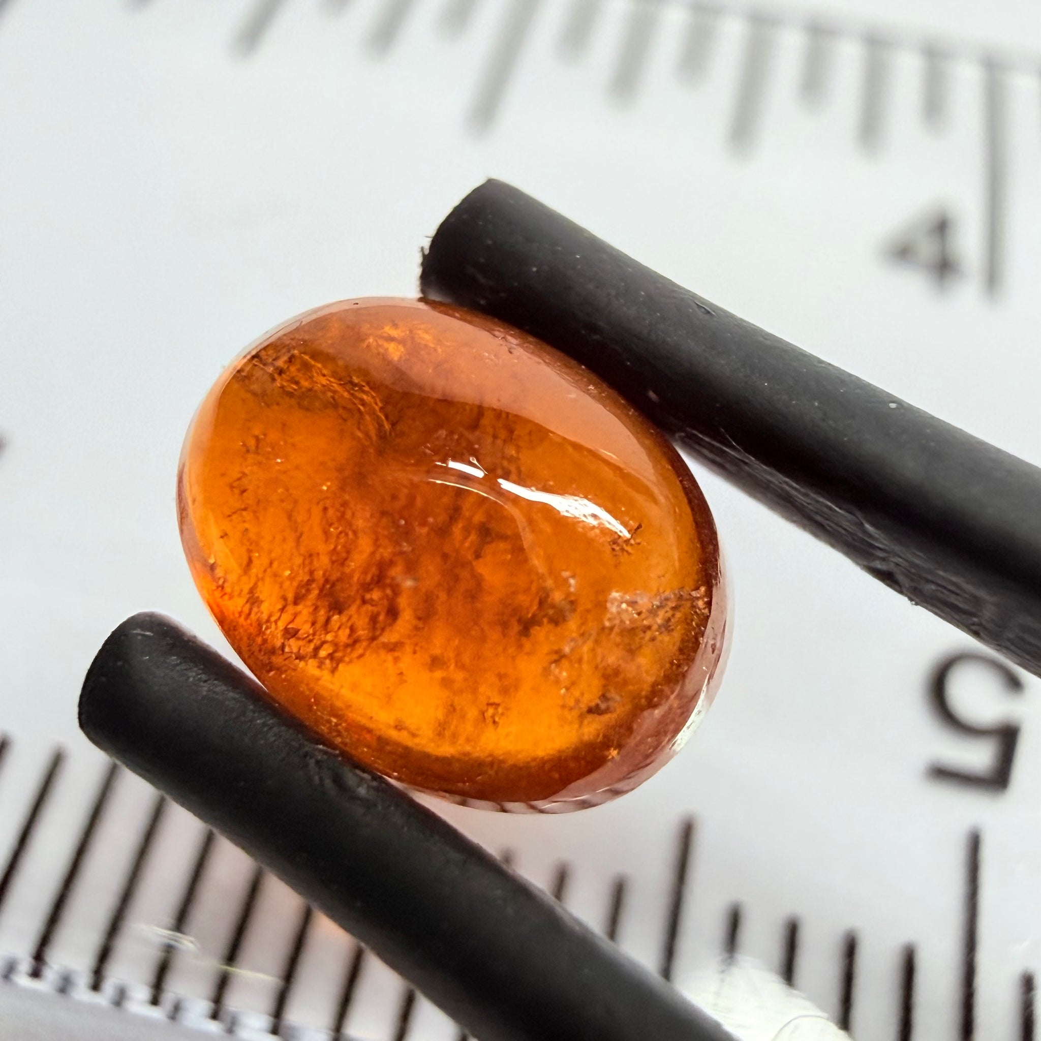 Mandarin Garnet Cabochon, Reddish Orange, 2.13ct, Tanzania, Untreated Unheated