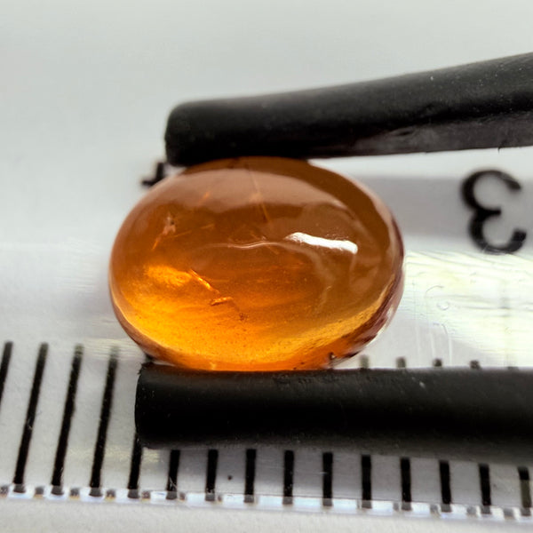 Mandarin Garnet Cabochon, Reddish Orange, 1.52ct, Tanzania, Untreated Unheated