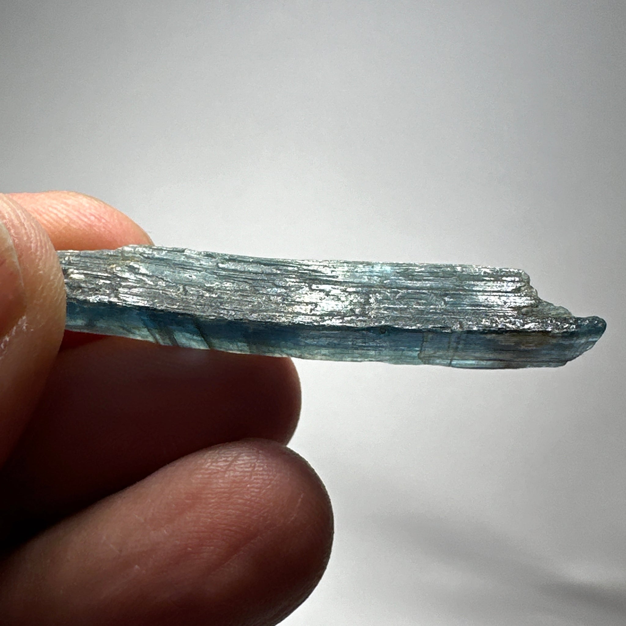 Blue Kyanite Crystal, 42.70ct, Kenya, Untreated Unheated, transparent and naturally bent