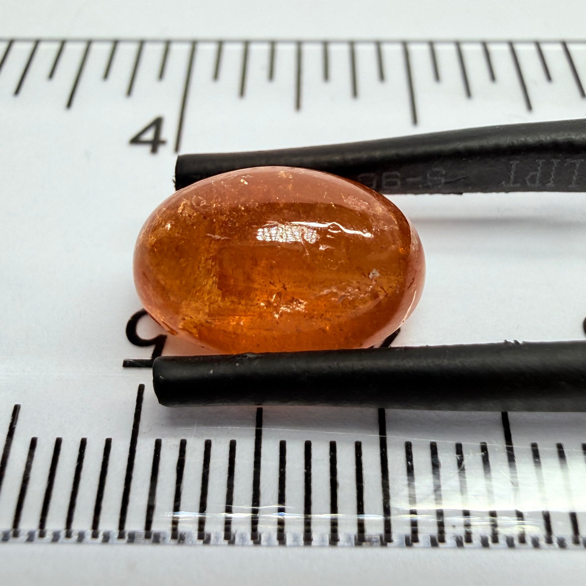 Mandarin Garnet Cabochon, Reddish Orange, 6.12ct, Tanzania, Untreated Unheated