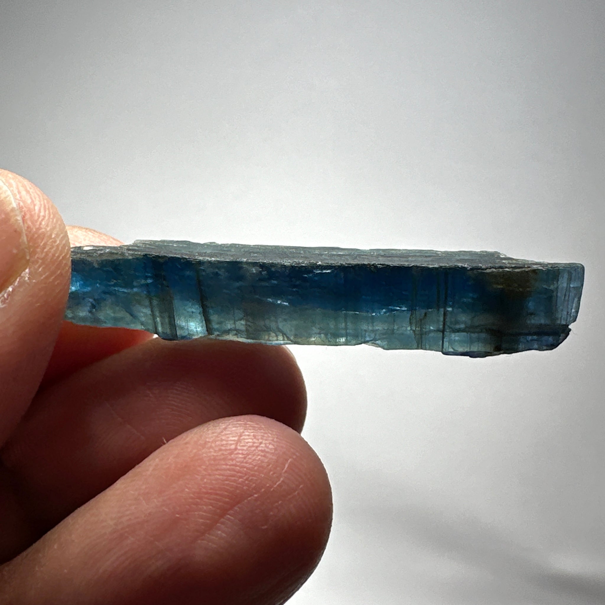 Blue Kyanite Crystal, 42.70ct, Kenya, Untreated Unheated, transparent and naturally bent