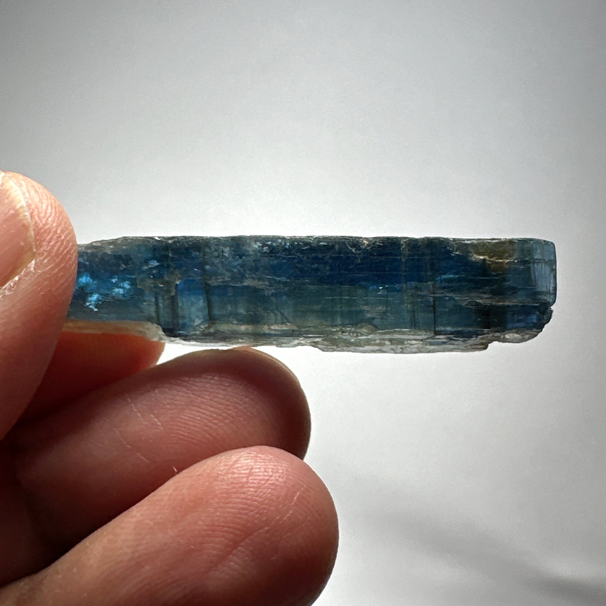 Blue Kyanite Crystal, 42.70ct, Kenya, Untreated Unheated, transparent and naturally bent