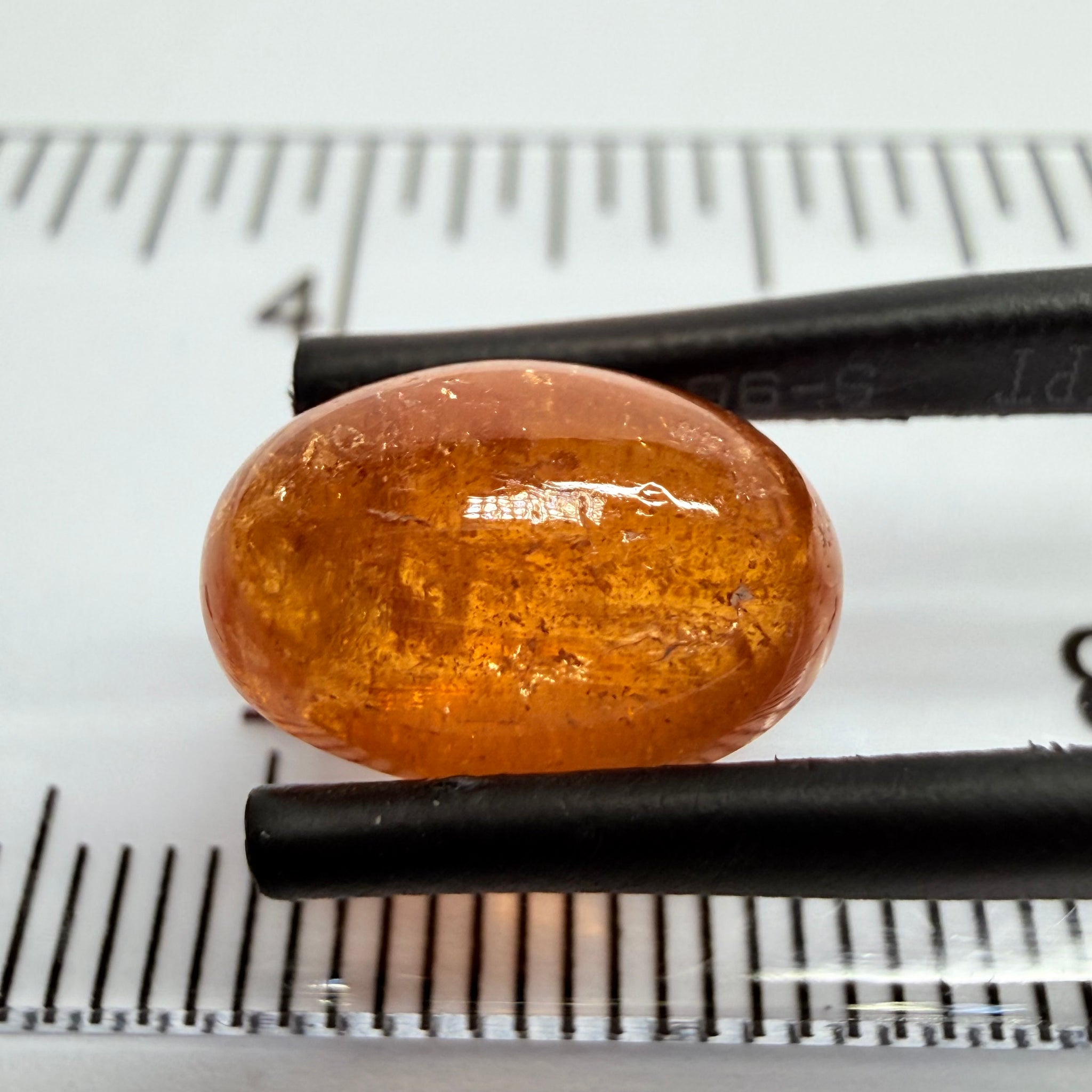 Mandarin Garnet Cabochon, Reddish Orange, 6.12ct, Tanzania, Untreated Unheated