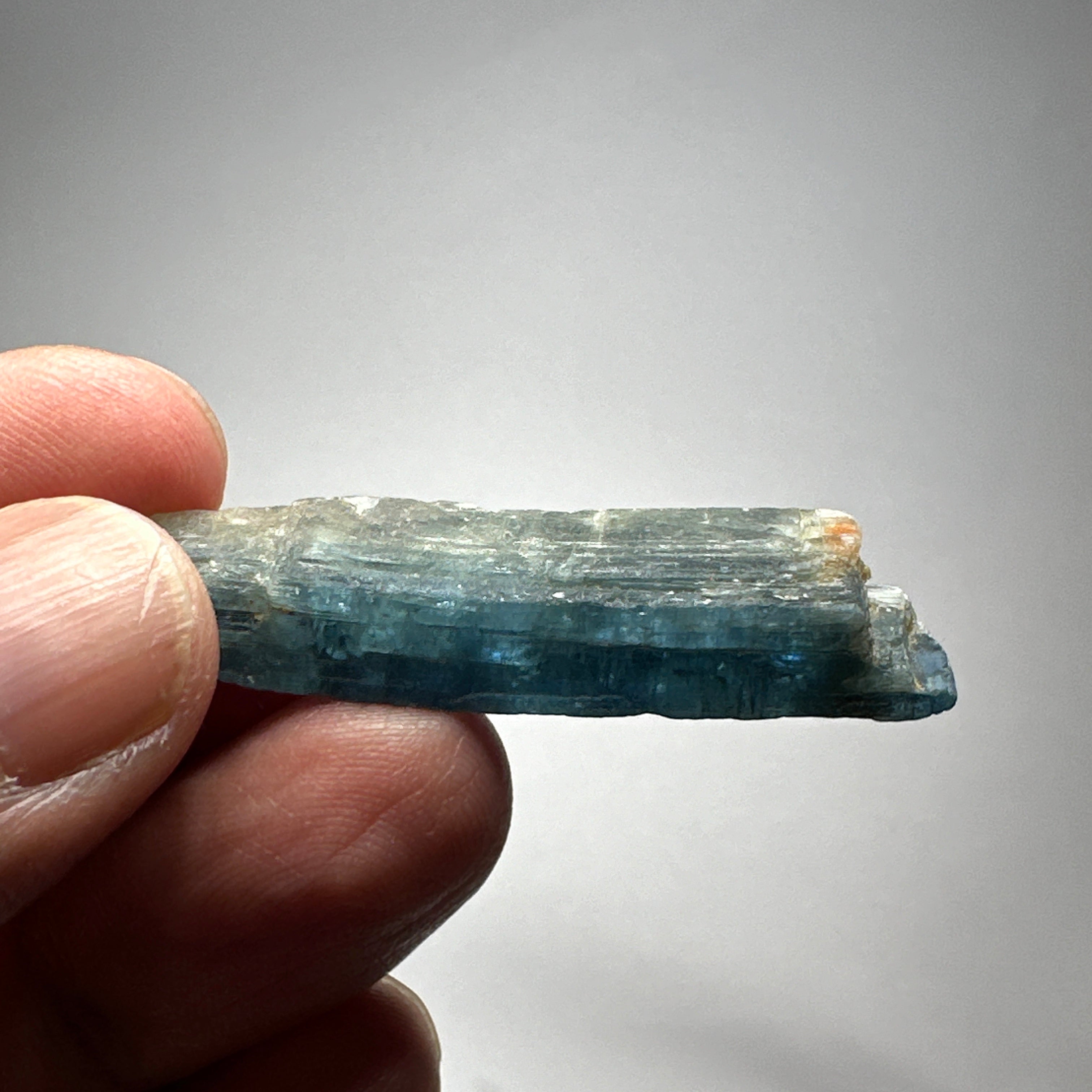42.70ct Blue Kyanite Crystal, Kenya, Untreated Unheated, transparent and naturally bent