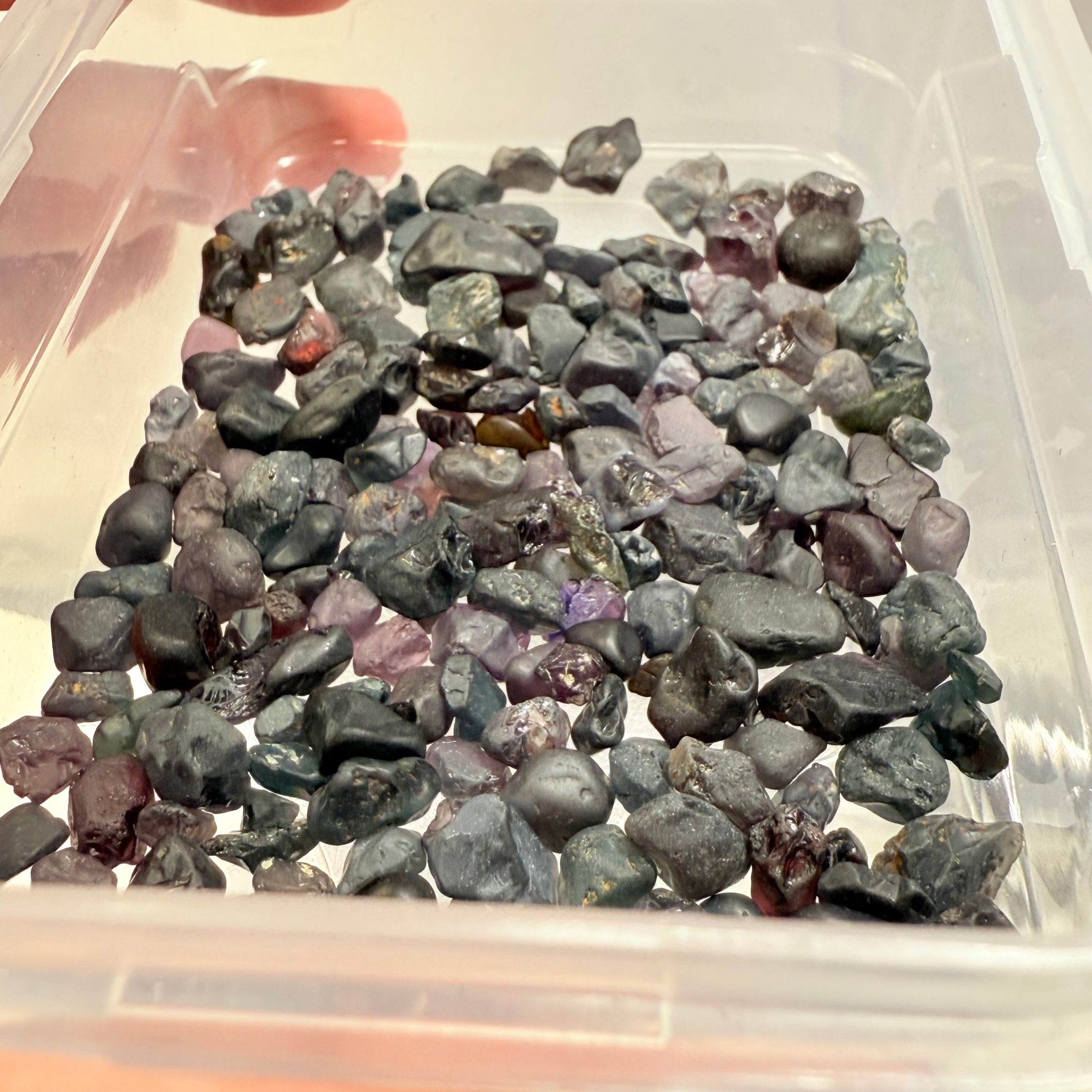 Very Dark Mozambique Spinel Lot, 57.40gm / 287ct, Mozambique, Untreated Unheated, very very dark, see all photos and vids. See pictures in hand to get exactly how dark the colour is