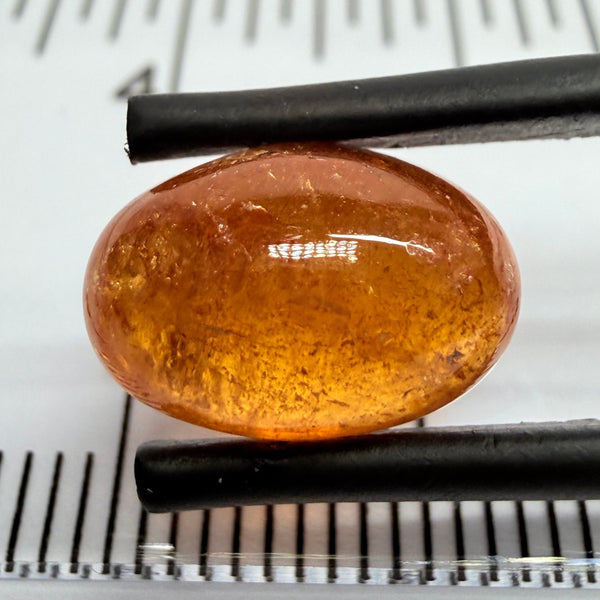 Mandarin Garnet Cabochon, Reddish Orange, 6.12ct, Tanzania, Untreated Unheated
