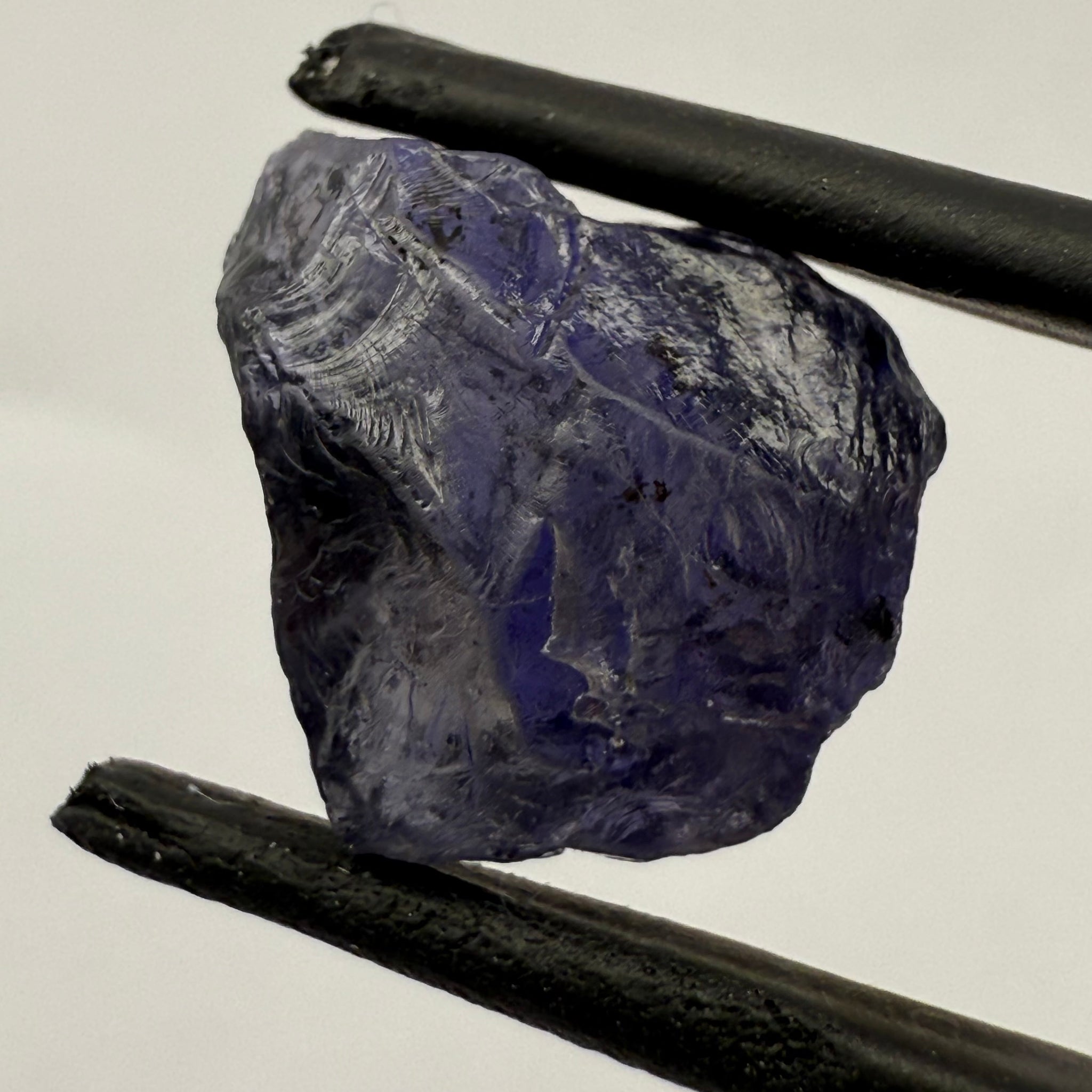 Iolite, 4.84ct, Tanzania, Untreated Unheated, slight inclusions and some white spots, has a flattish shape