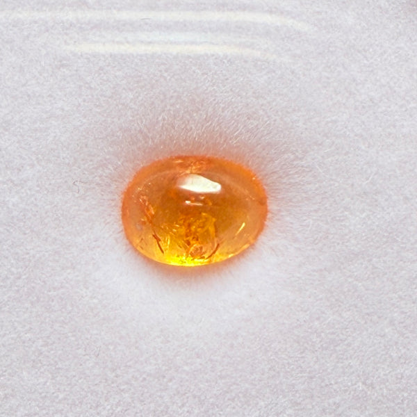 Mandarin Spessartite Cabochon, 1.54ct, Loliondo, Tanzania, Untreated Unheated