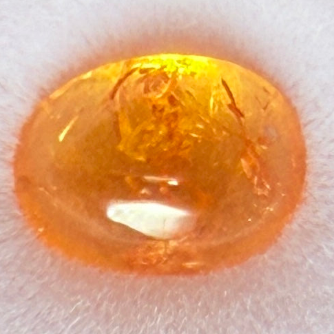 Mandarin Spessartite Cabochon, 1.54ct, Loliondo, Tanzania, Untreated Unheated