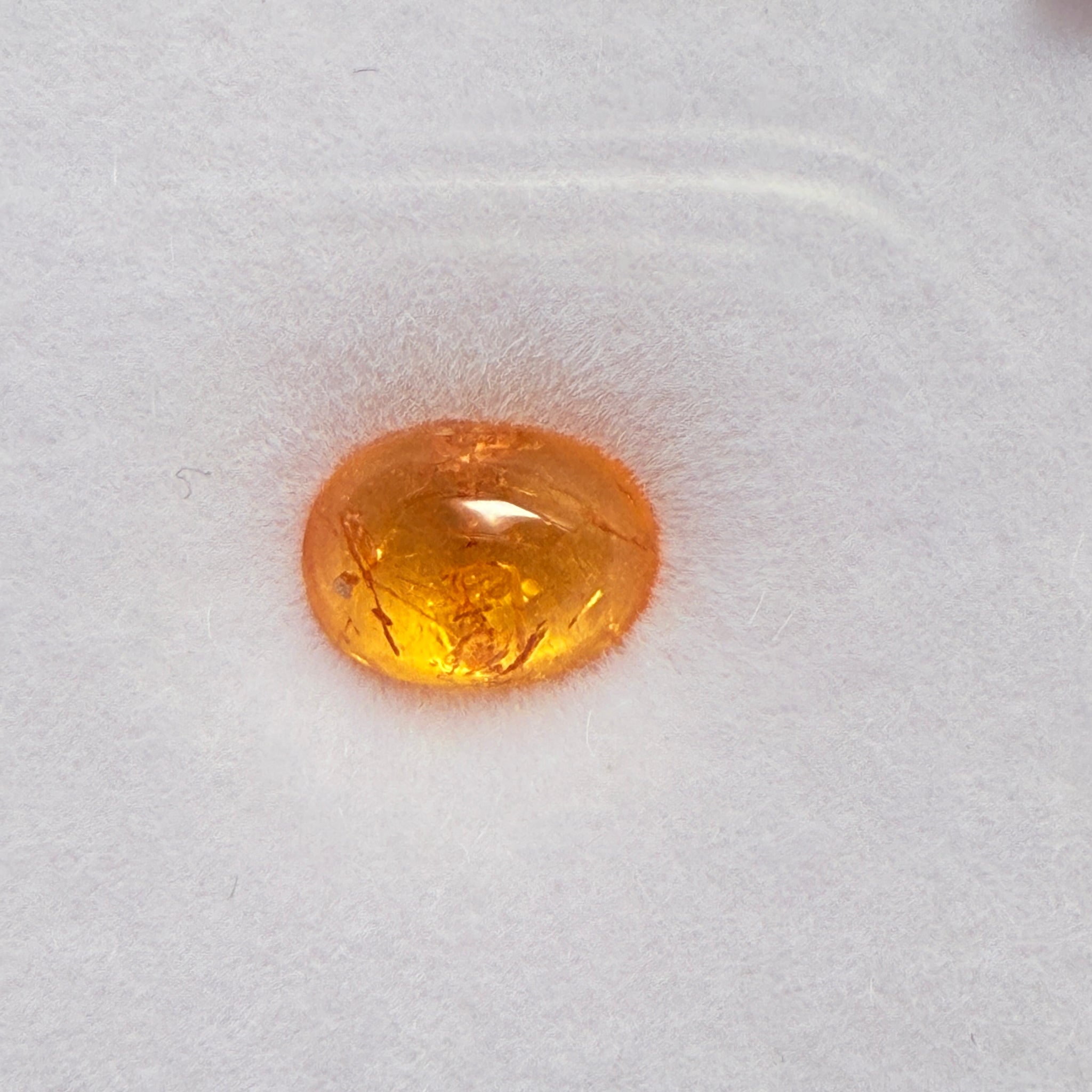 Mandarin Spessartite Cabochon, 1.54ct, Loliondo, Tanzania, Untreated Unheated