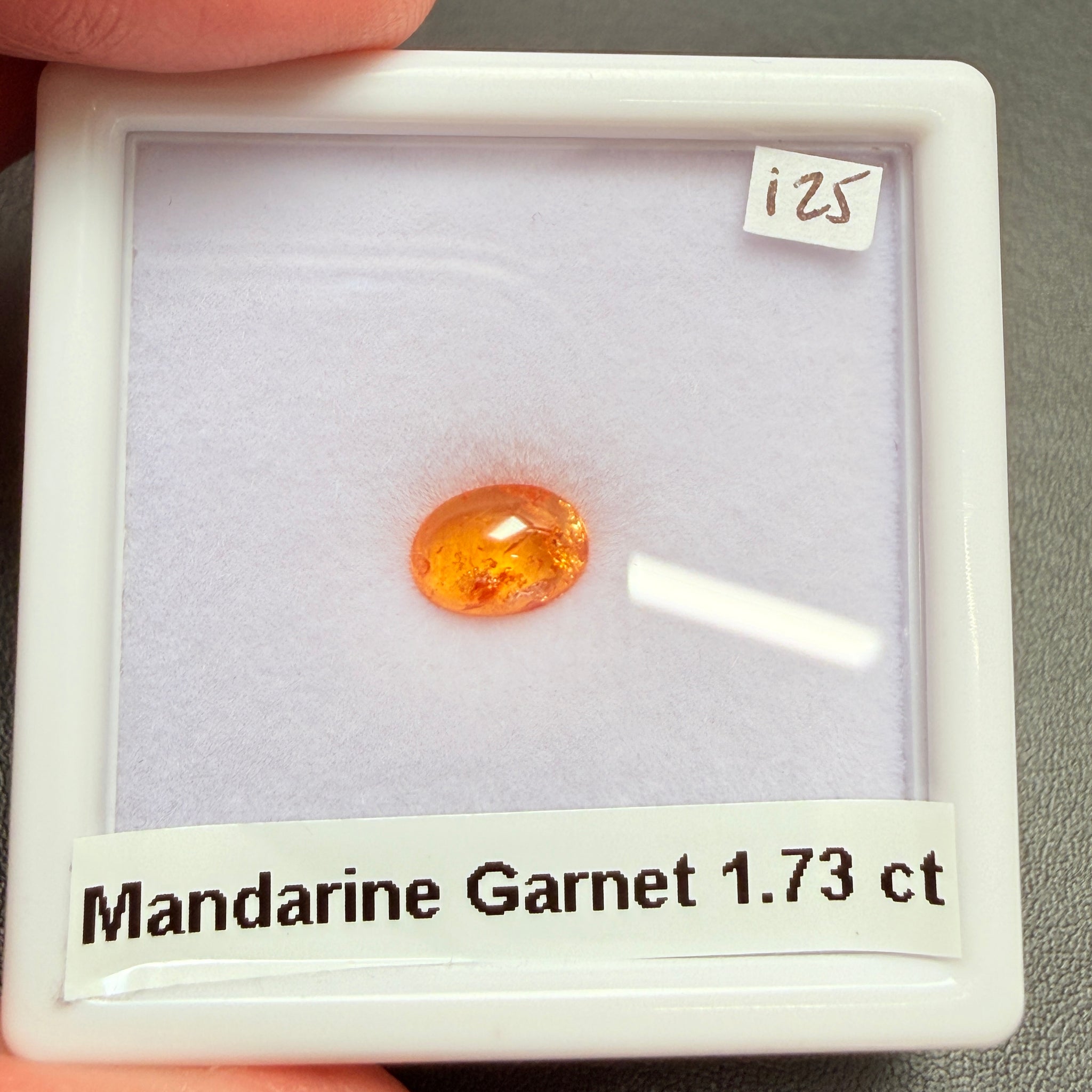 Mandarin Spessartite Cabochon, 1.73ct, Loliondo, Tanzania, Untreated Unheated