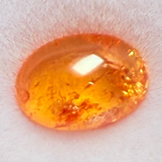 Mandarin Spessartite Cabochon, 1.73ct, Loliondo, Tanzania, Untreated Unheated
