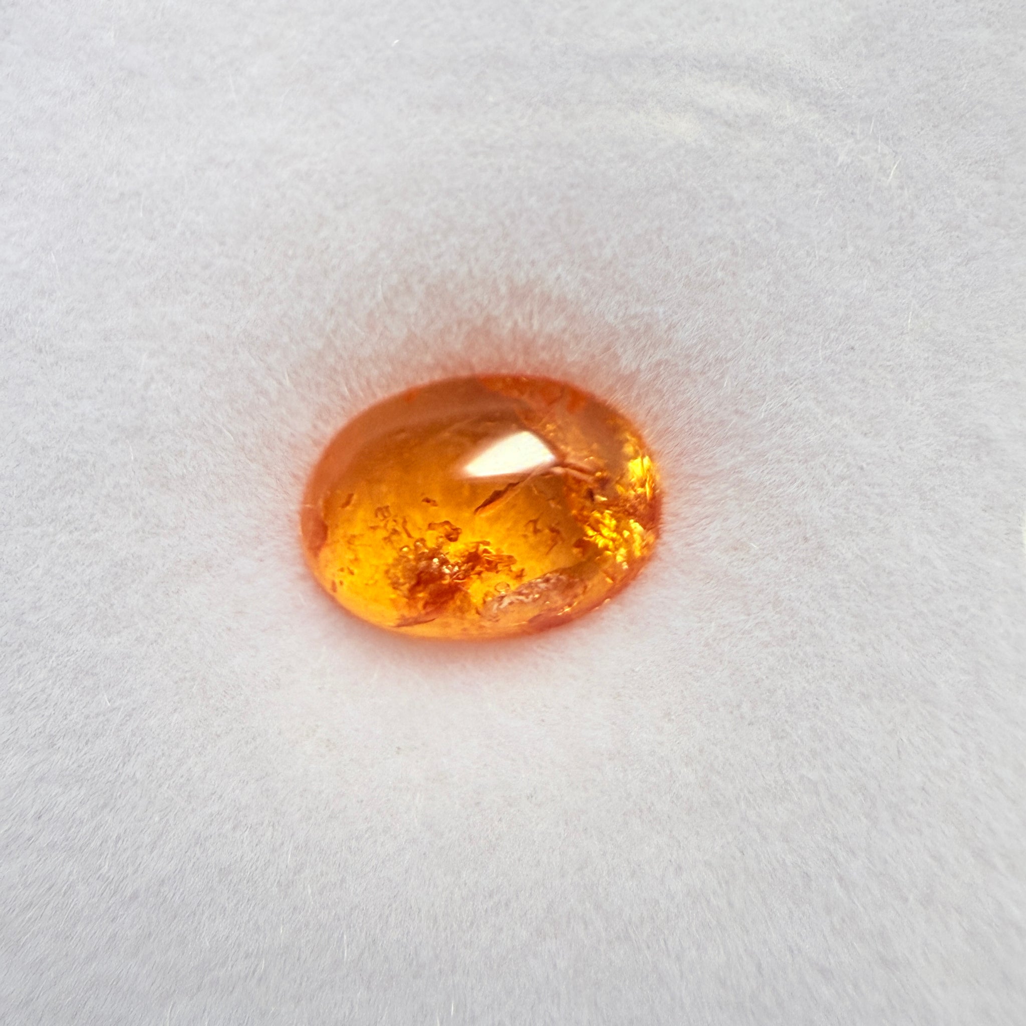 Mandarin Spessartite Cabochon, 1.73ct, Loliondo, Tanzania, Untreated Unheated