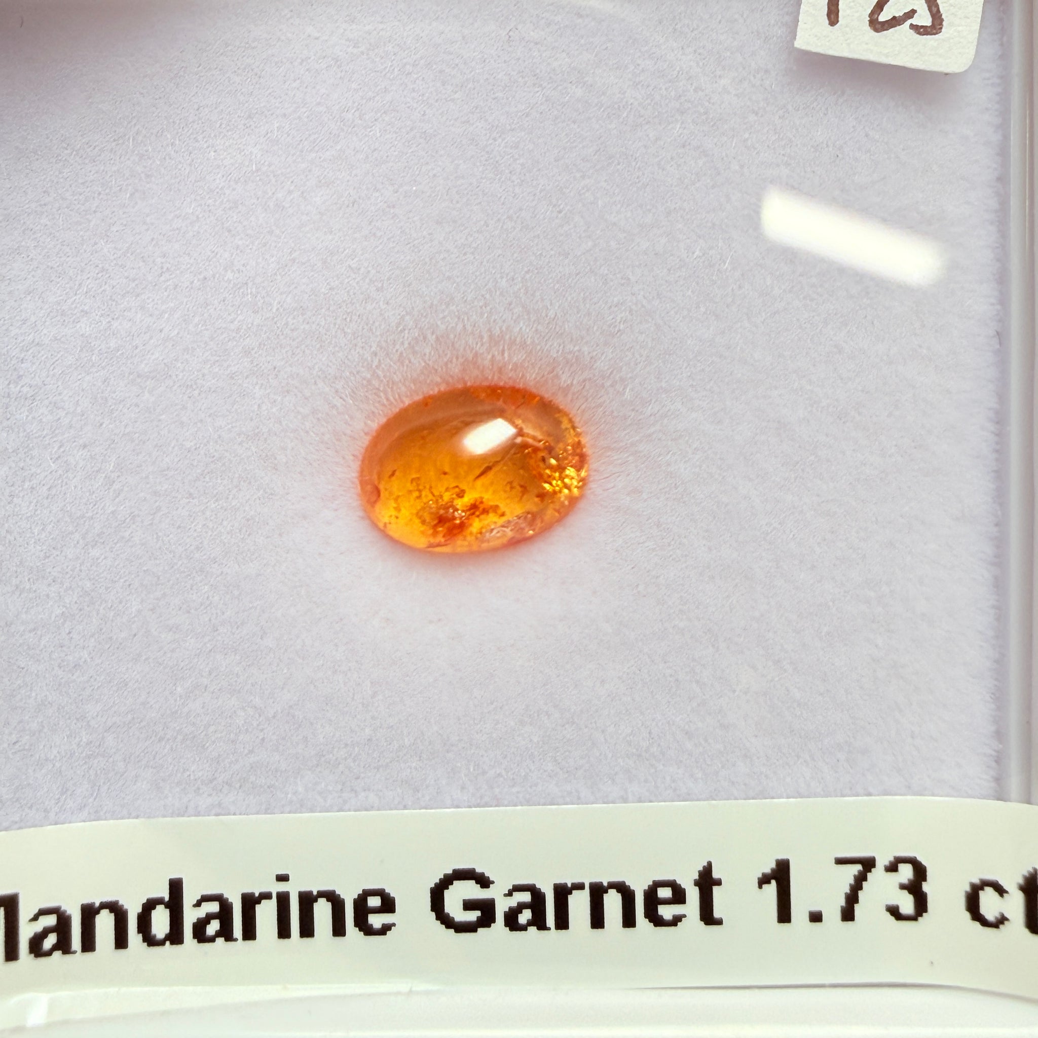 Mandarin Spessartite Cabochon, 1.73ct, Loliondo, Tanzania, Untreated Unheated