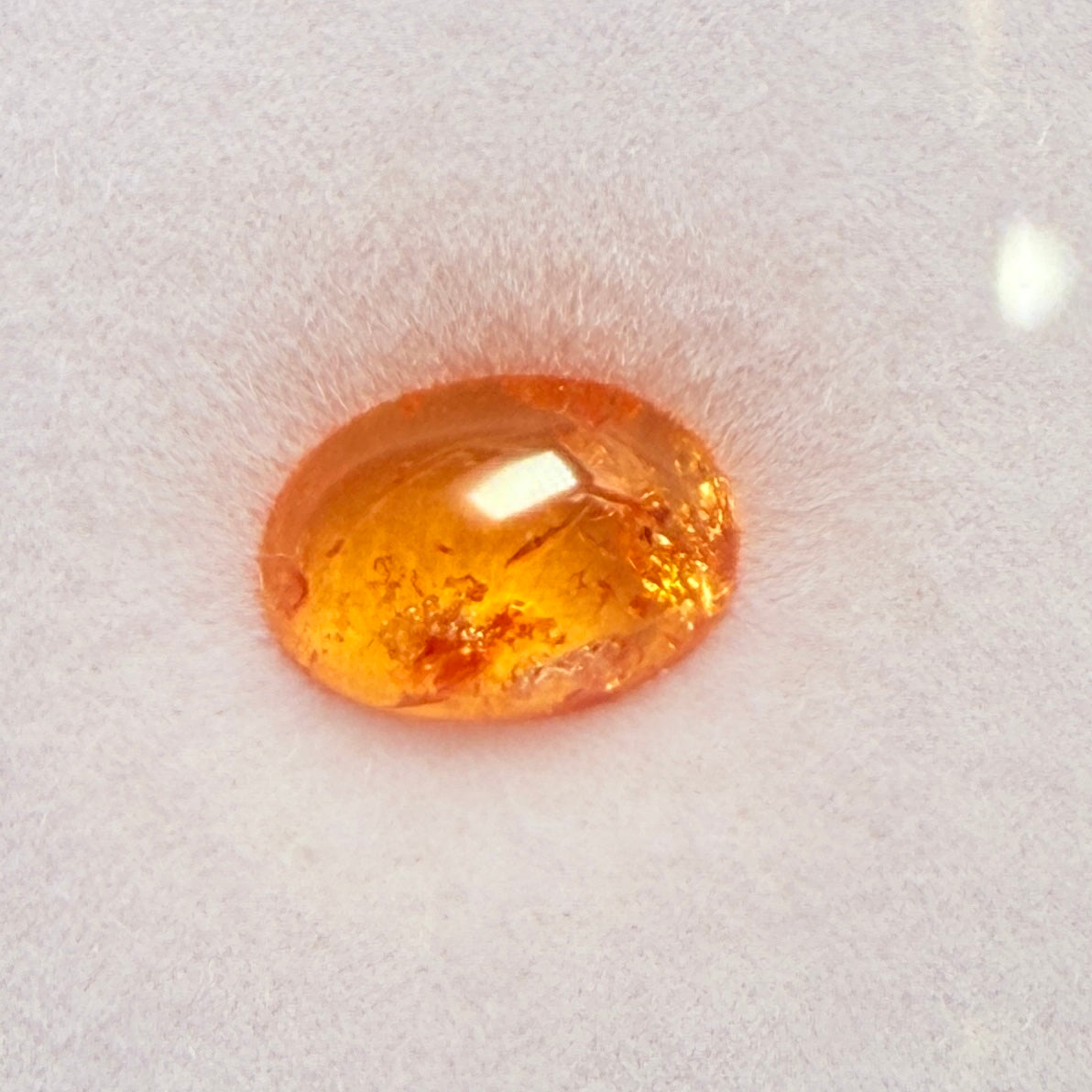 Mandarin Spessartite Cabochon, 1.73ct, Loliondo, Tanzania, Untreated Unheated