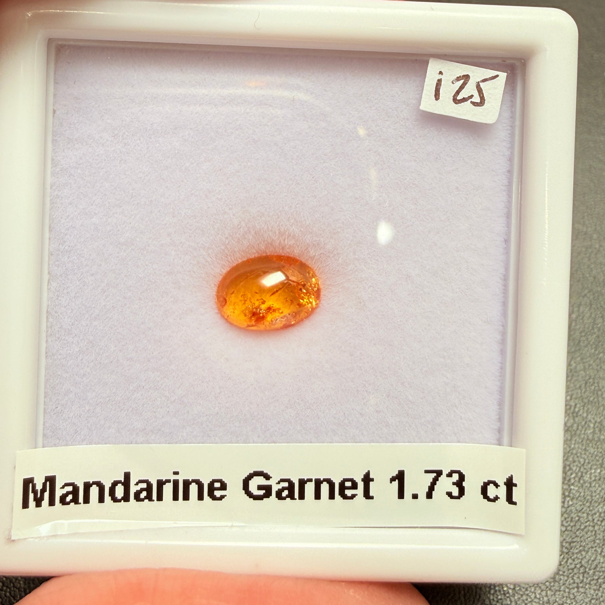 Mandarin Spessartite Cabochon, 1.73ct, Loliondo, Tanzania, Untreated Unheated