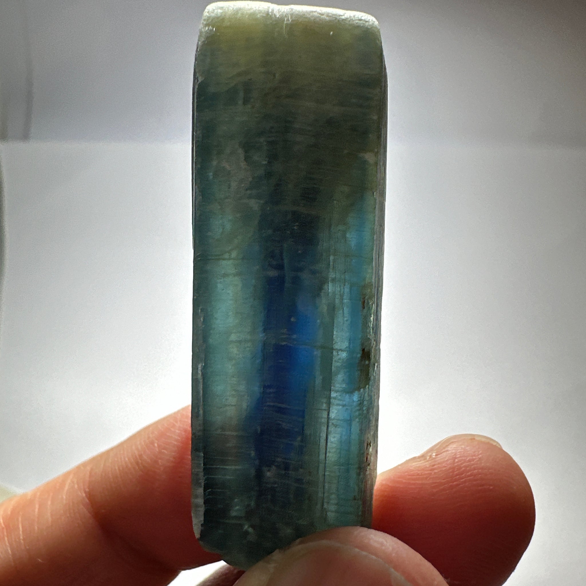Blue Kyanite Crystal, 129.30ct, Kenya, Untreated Unheated, naturally curved