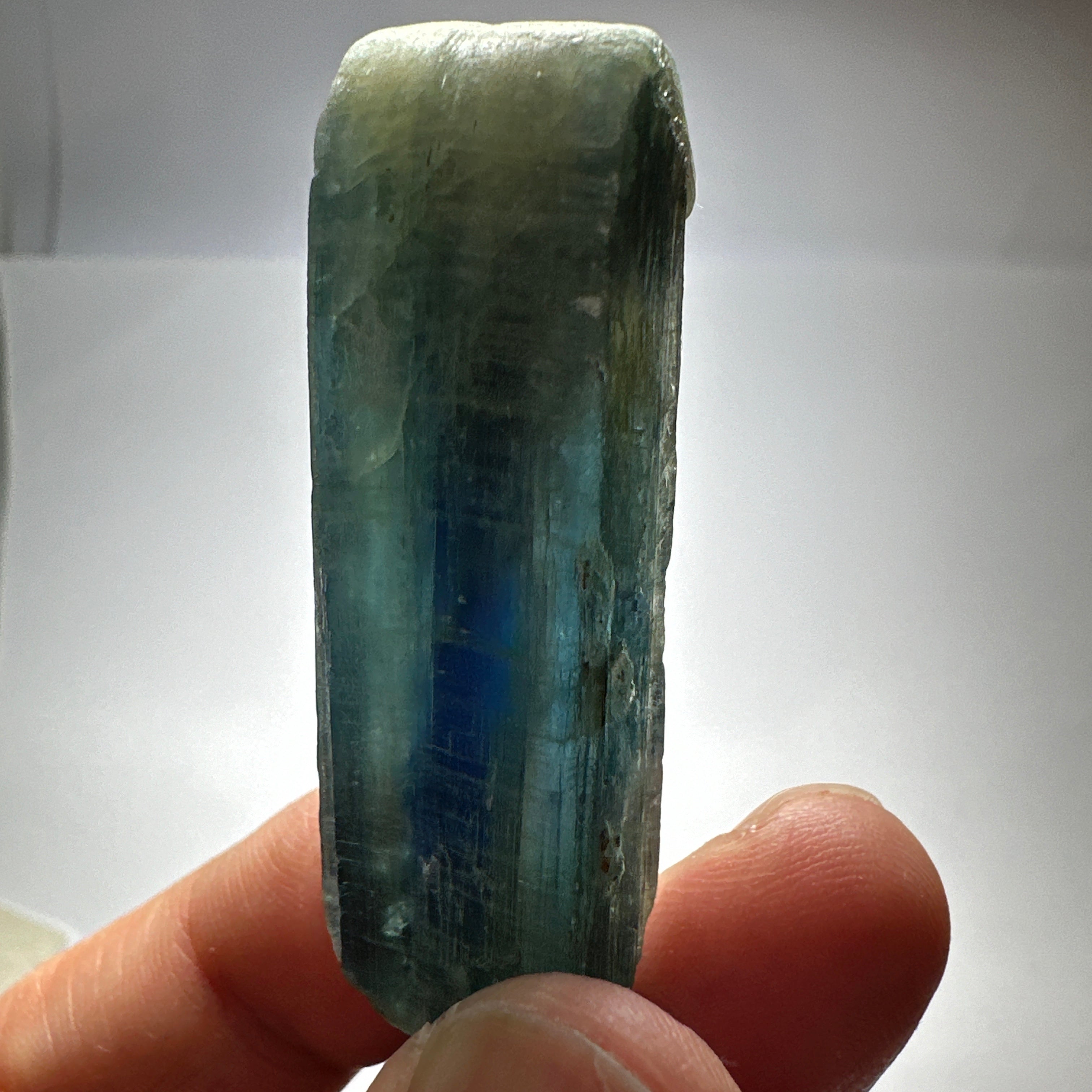 129.30ct Blue Kyanite Crystal, Kenya, Untreated Unheated, naturally curved