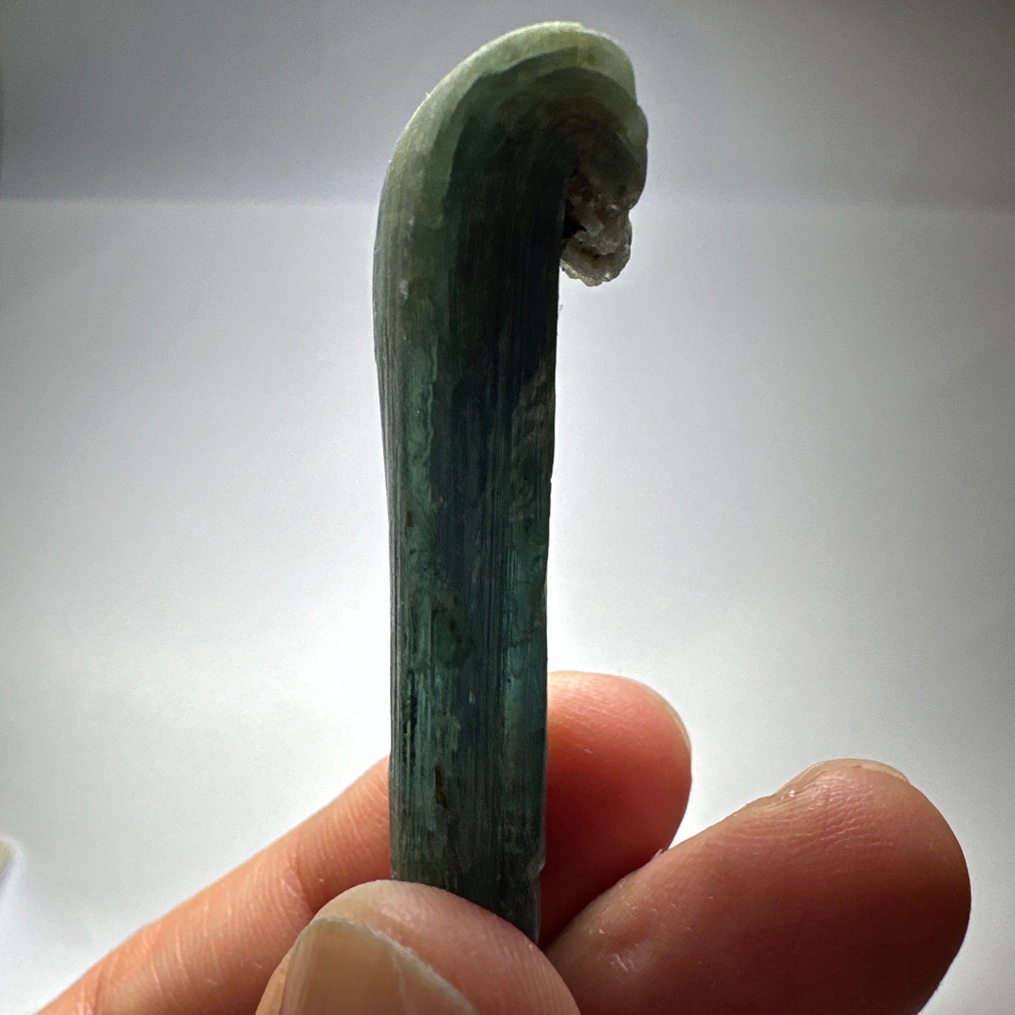 Blue Kyanite Crystal, 129.30ct, Kenya, Untreated Unheated, naturally curved