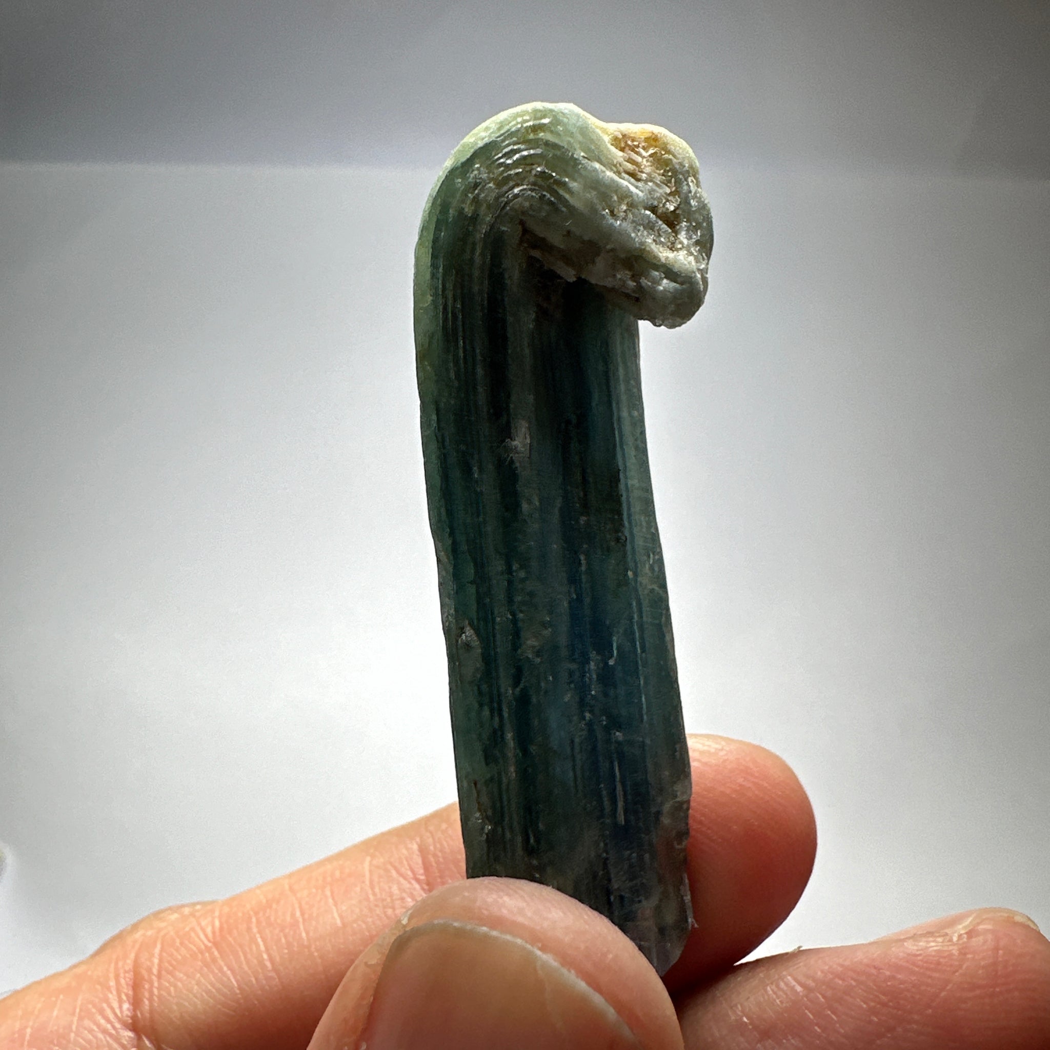 Blue Kyanite Crystal, 129.30ct, Kenya, Untreated Unheated, naturally curved