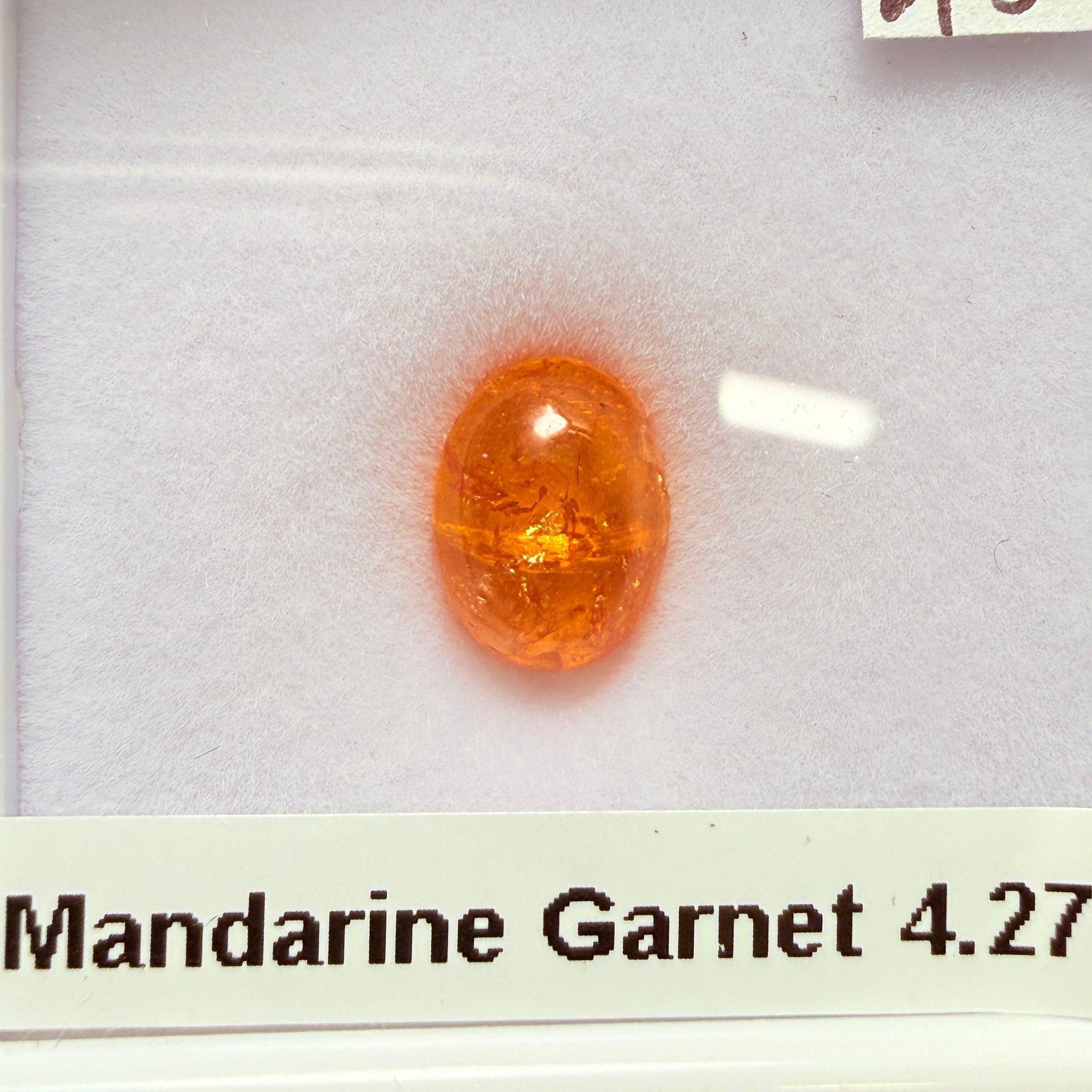 Mandarin Spessartite Cabochon, 4.27ct, Loliondo, Tanzania, Untreated Unheated