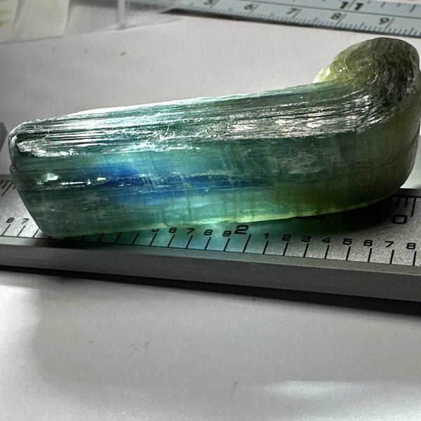 Blue Kyanite Crystal, 129.30ct, Kenya, Untreated Unheated, naturally curved