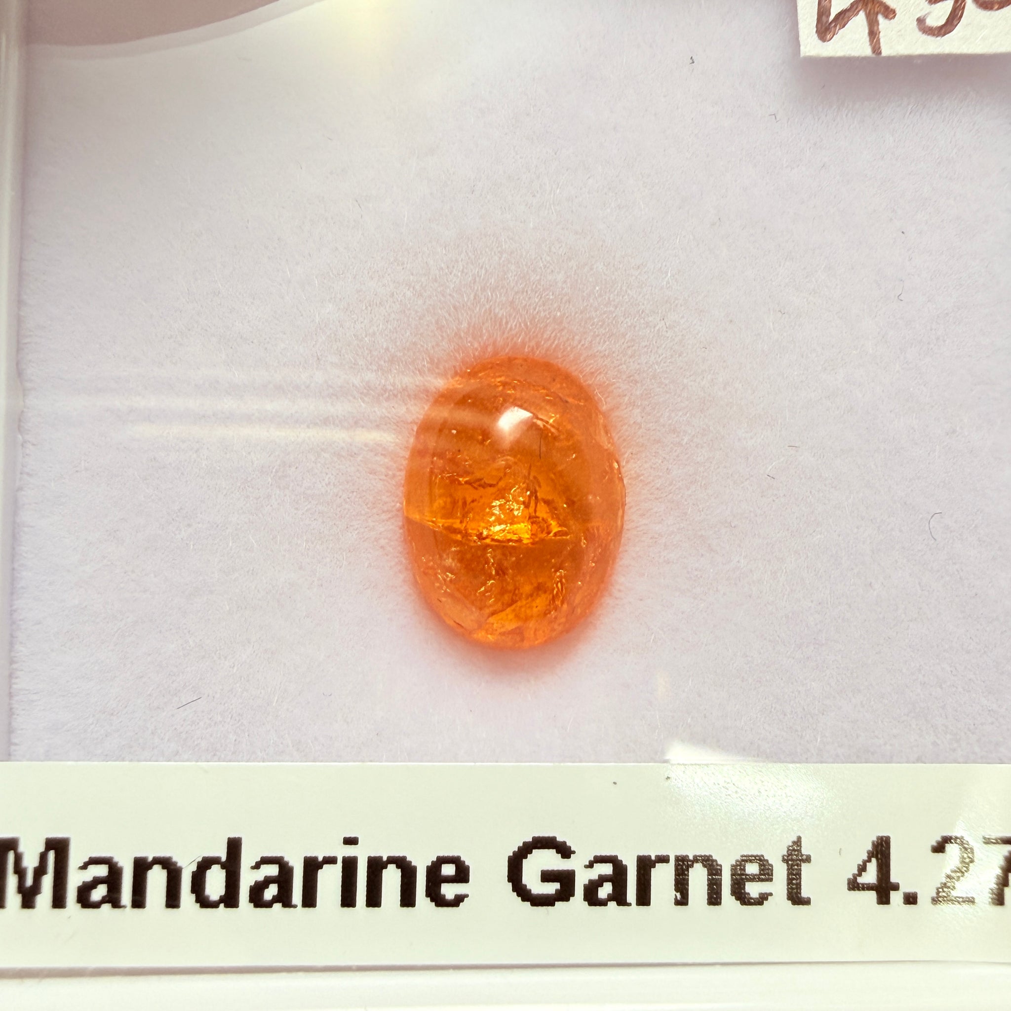 Mandarin Spessartite Cabochon, 4.27ct, Loliondo, Tanzania, Untreated Unheated