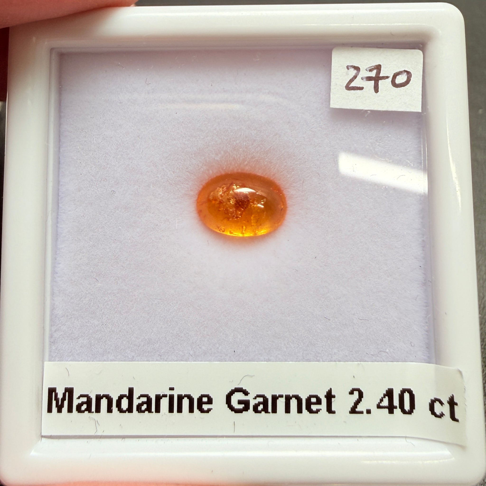 Mandarin Spessartite Cabochon, 2.40ct, Loliondo, Tanzania, Untreated Unheated