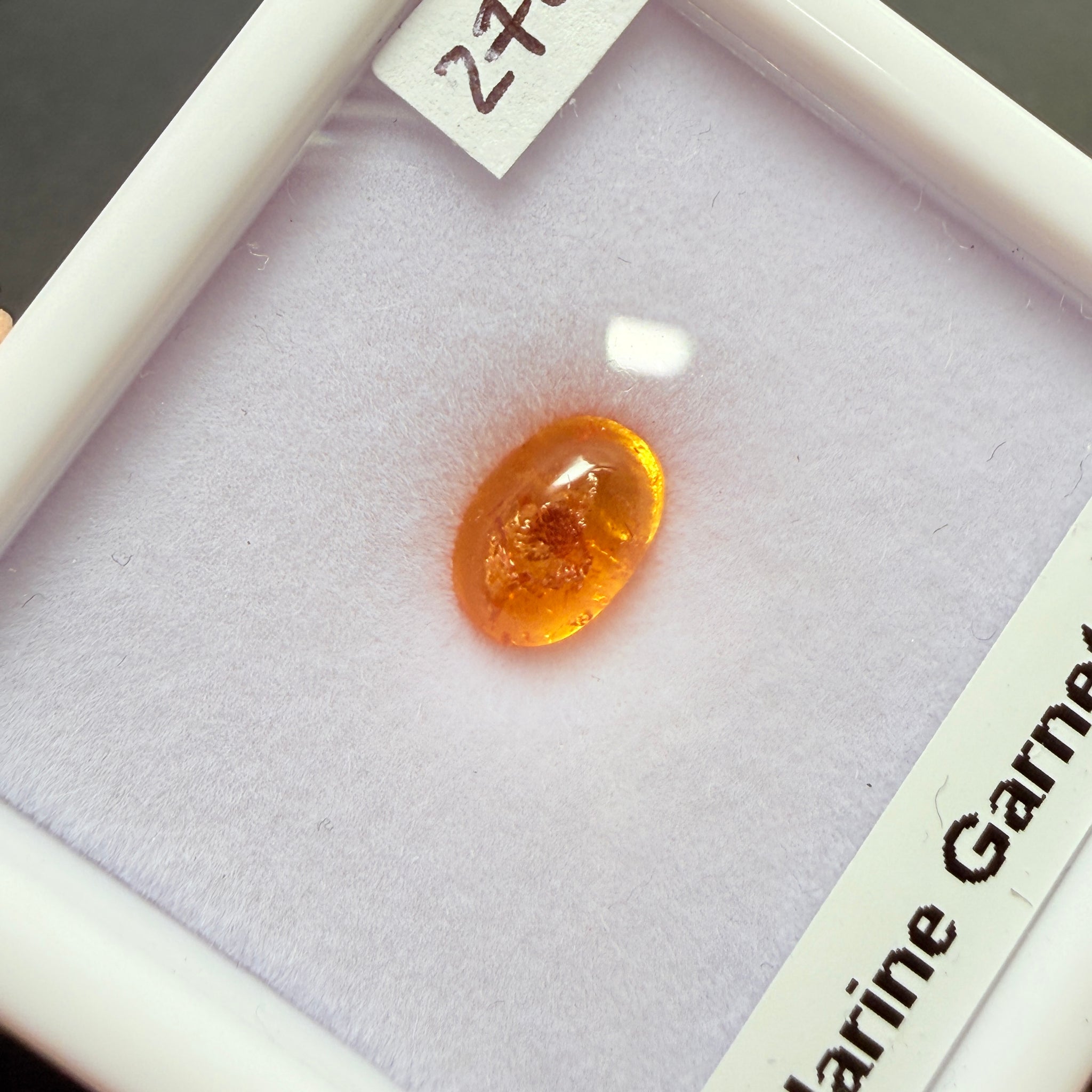Mandarin Spessartite Cabochon, 2.40ct, Loliondo, Tanzania, Untreated Unheated