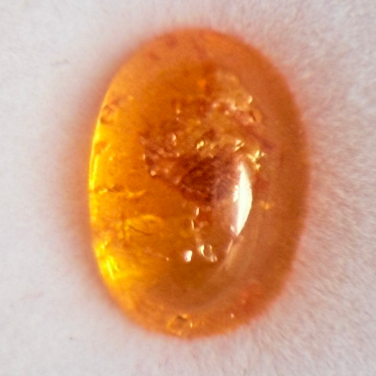 Mandarin Spessartite Cabochon, 2.40ct, Loliondo, Tanzania, Untreated Unheated