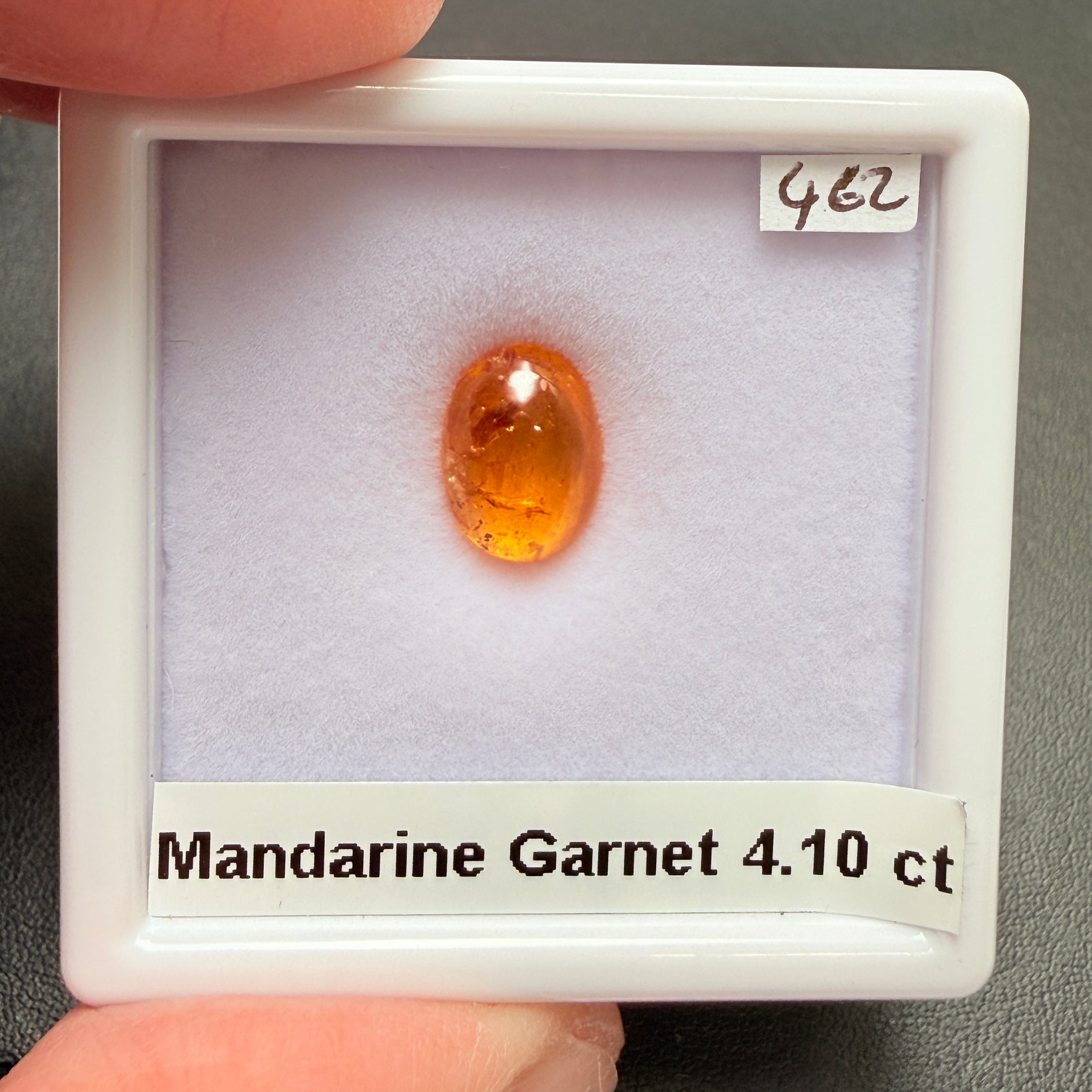 Mandarin Spessartite Cabochon, 4.10ct, Loliondo, Tanzania, Untreated Unheated