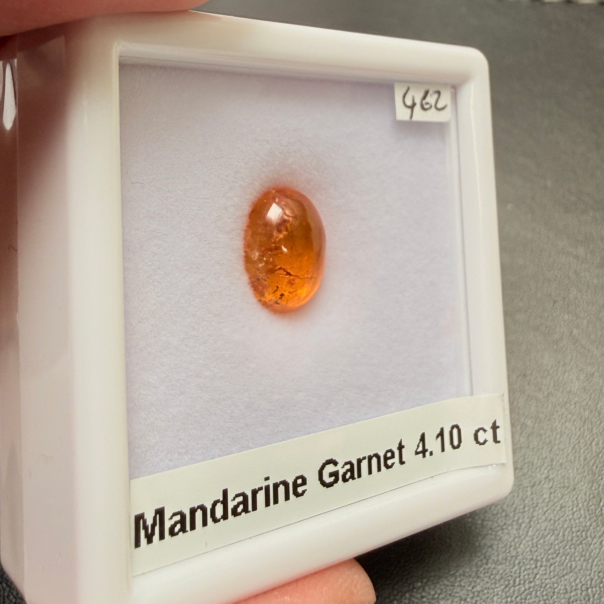 Mandarin Spessartite Cabochon, 4.10ct, Loliondo, Tanzania, Untreated Unheated
