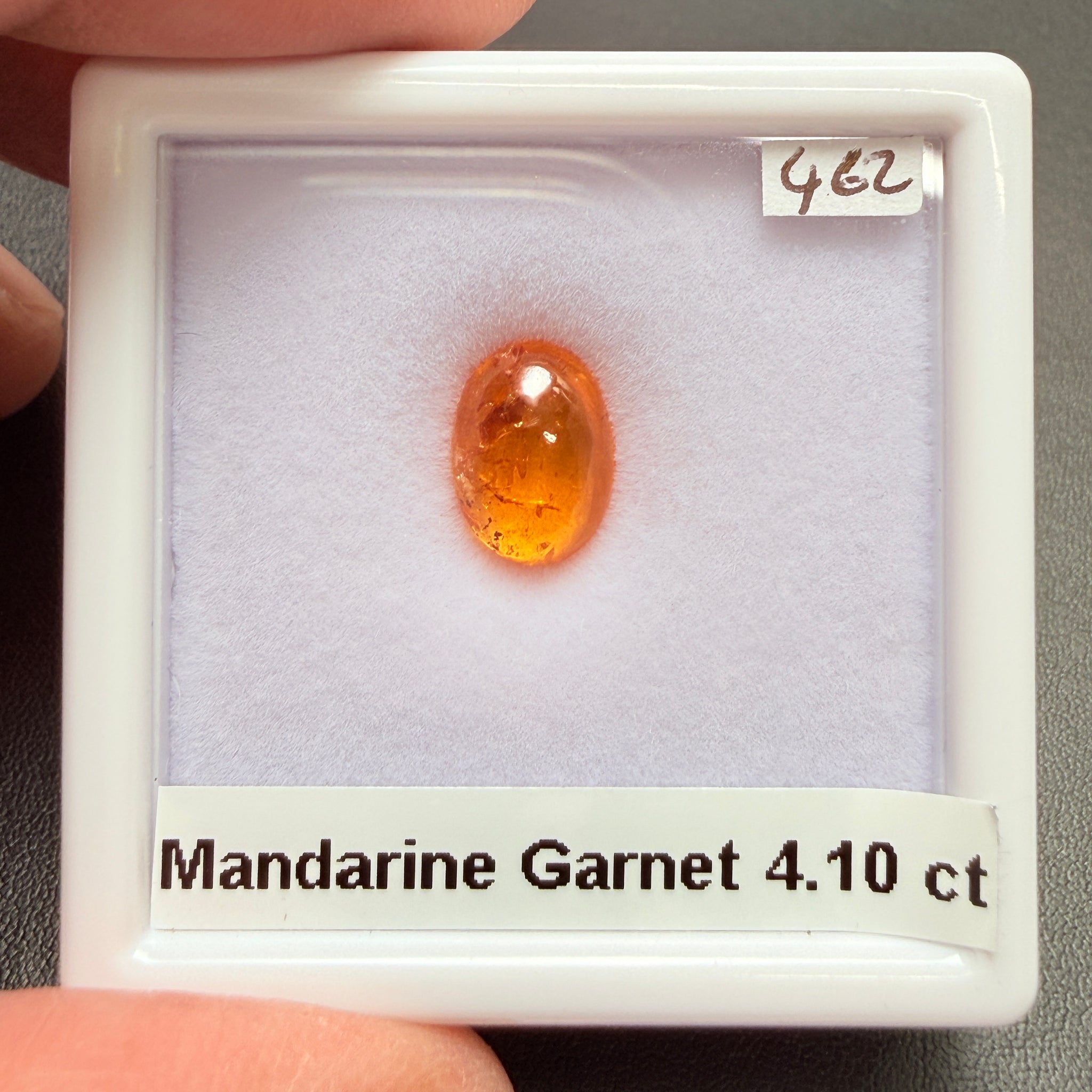 Mandarin Spessartite Cabochon, 4.10ct, Loliondo, Tanzania, Untreated Unheated