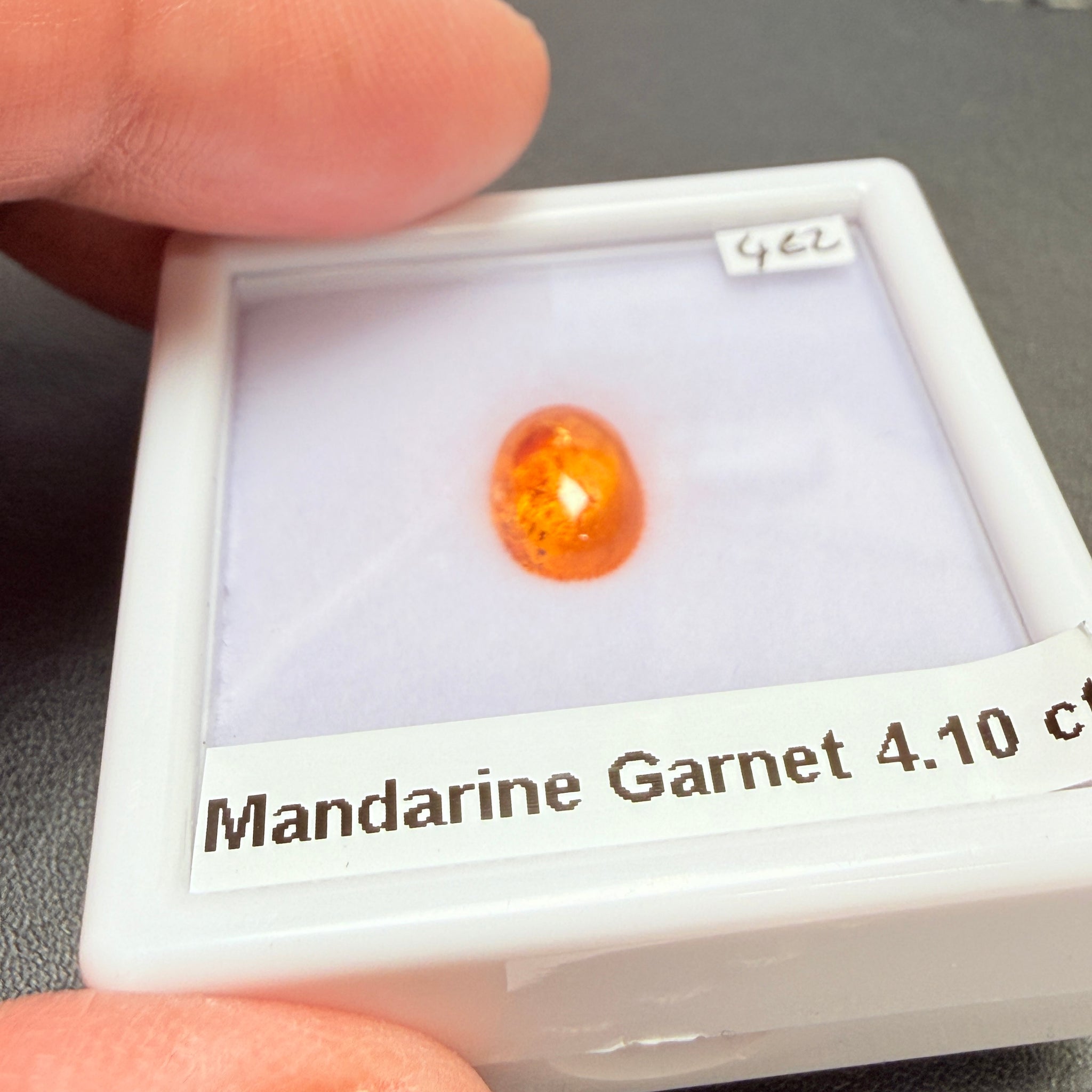 Mandarin Spessartite Cabochon, 4.10ct, Loliondo, Tanzania, Untreated Unheated
