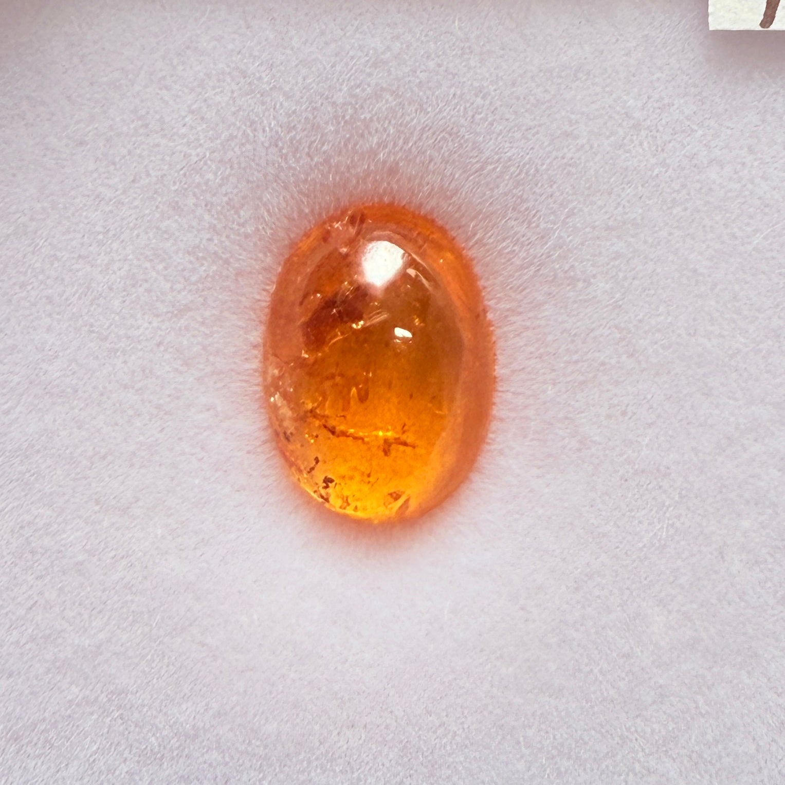 Mandarin Spessartite Cabochon, 4.10ct, Loliondo, Tanzania, Untreated Unheated