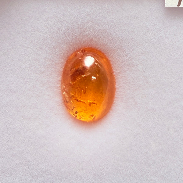 Mandarin Spessartite Cabochon, 4.10ct, Loliondo, Tanzania, Untreated Unheated