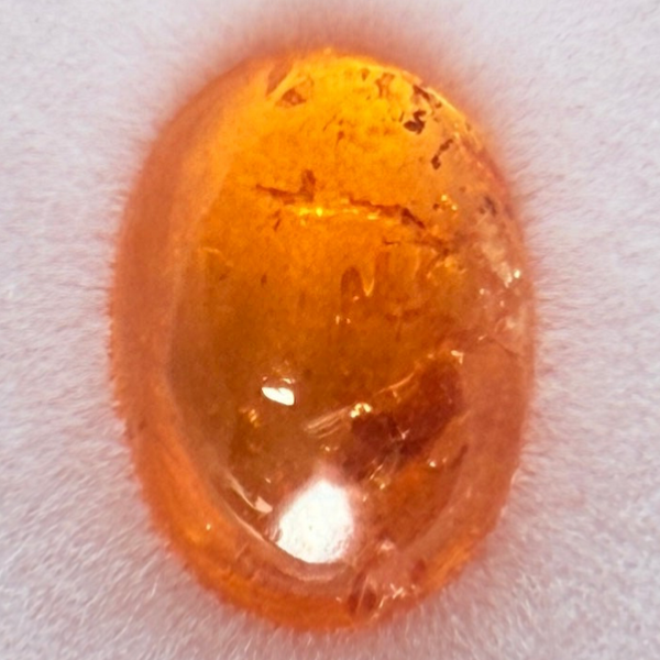 Mandarin Spessartite Cabochon, 4.10ct, Loliondo, Tanzania, Untreated Unheated