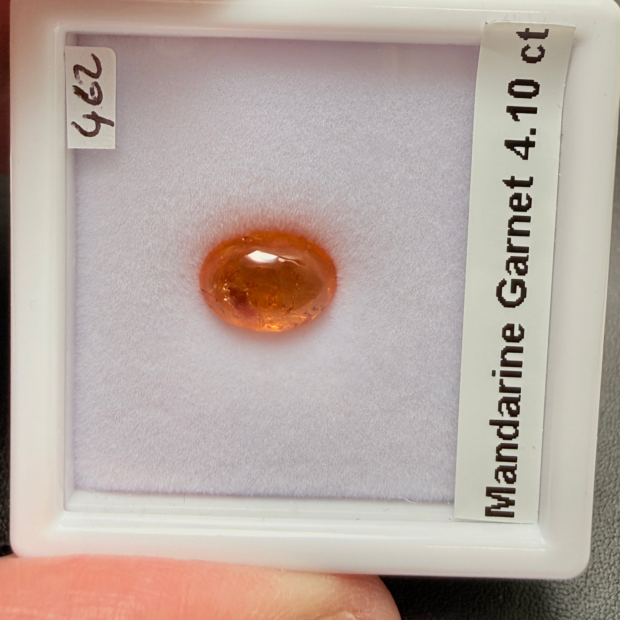 Mandarin Spessartite Cabochon, 4.10ct, Loliondo, Tanzania, Untreated Unheated