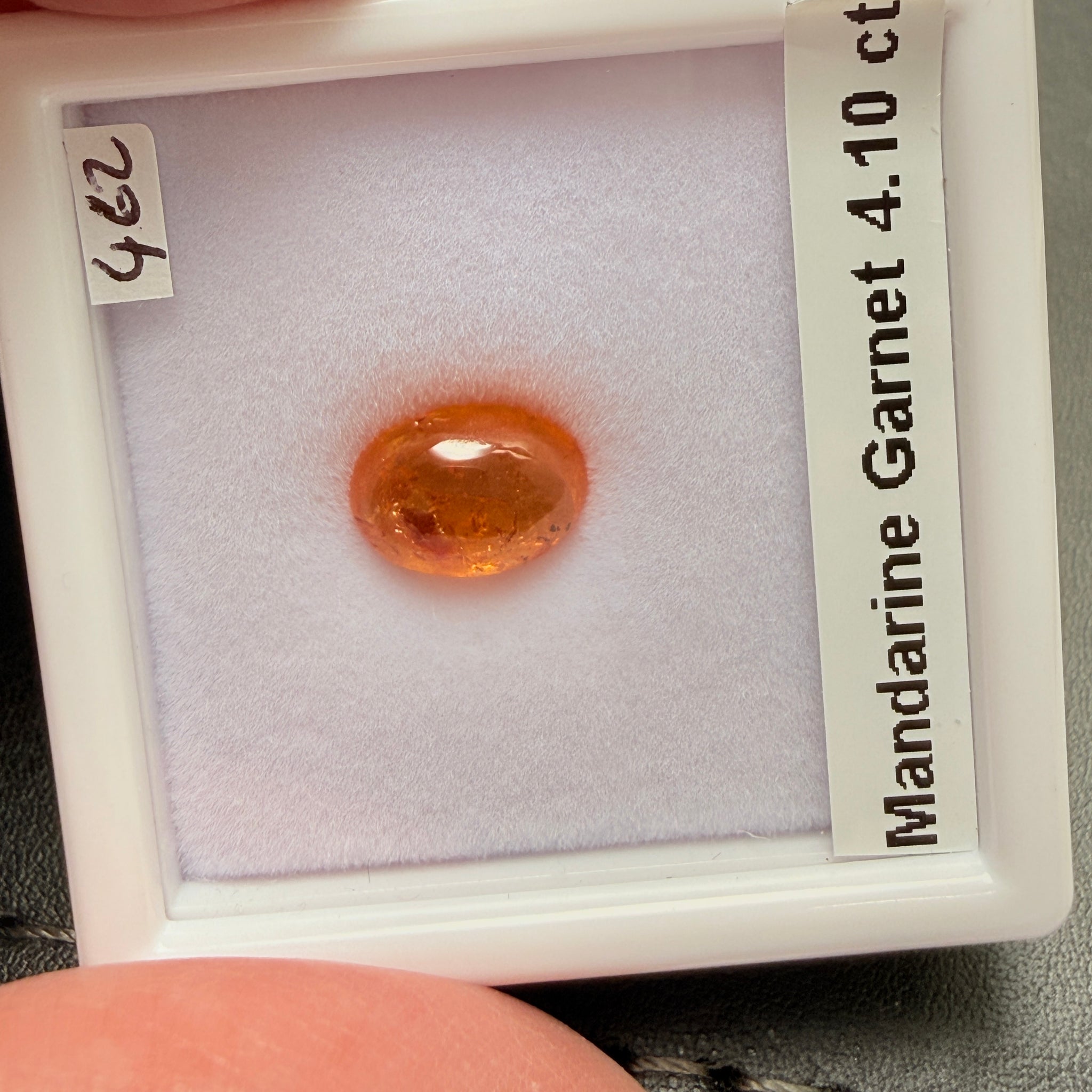 Mandarin Spessartite Cabochon, 4.10ct, Loliondo, Tanzania, Untreated Unheated