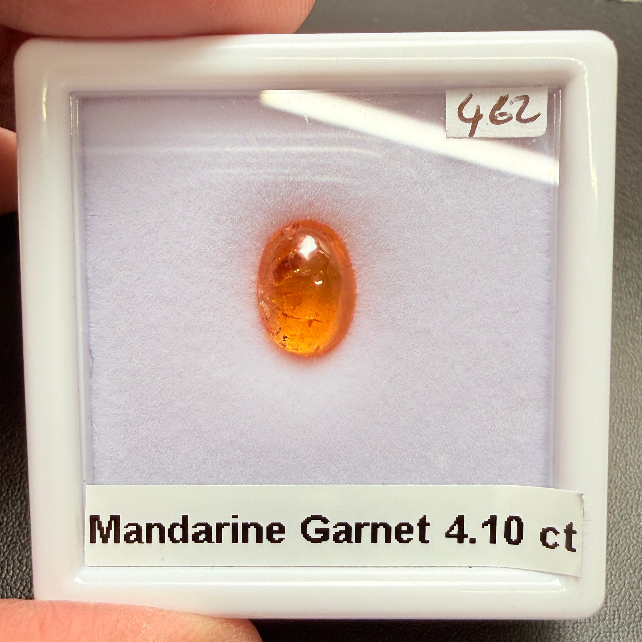 Mandarin Spessartite Cabochon, 4.10ct, Loliondo, Tanzania, Untreated Unheated